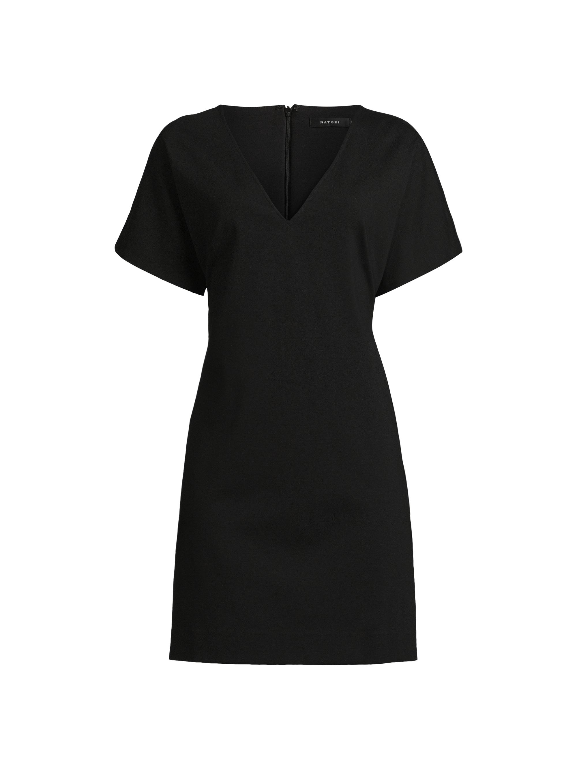 Natori Women's Compact Knit Short Sleeve Sheath Dress - Black