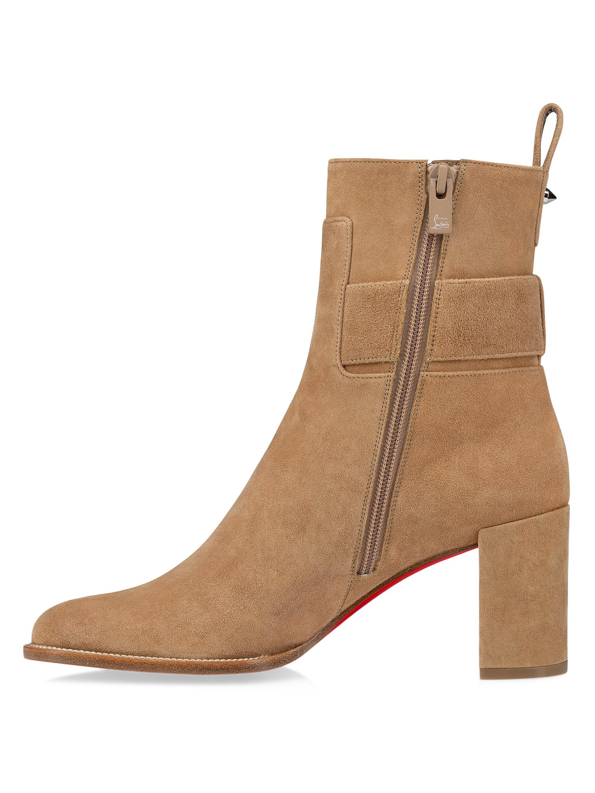 靴 Christian LouboutinGALATIVI 70 VELOURS Christian Louboutin Booty Lock 70MM Veau Velours Boots | Saks