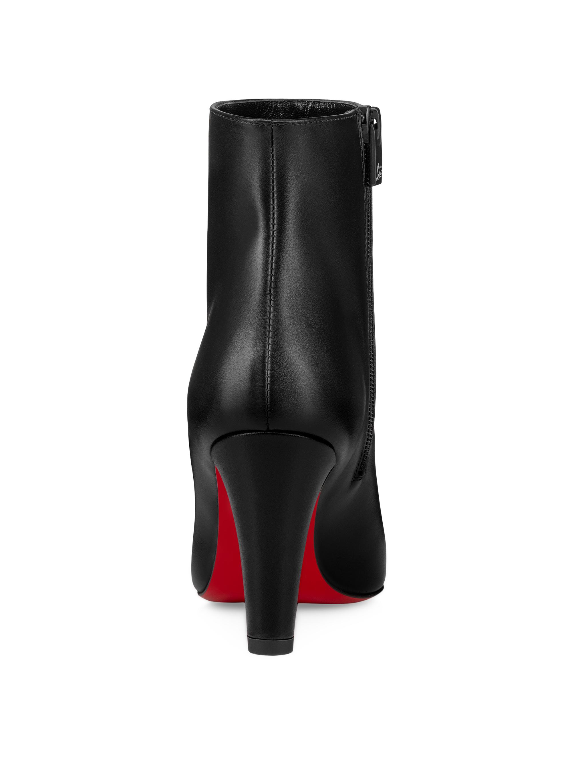 Christian Louboutin Vibella Booty 85MM Leather Boots | Saks Fifth