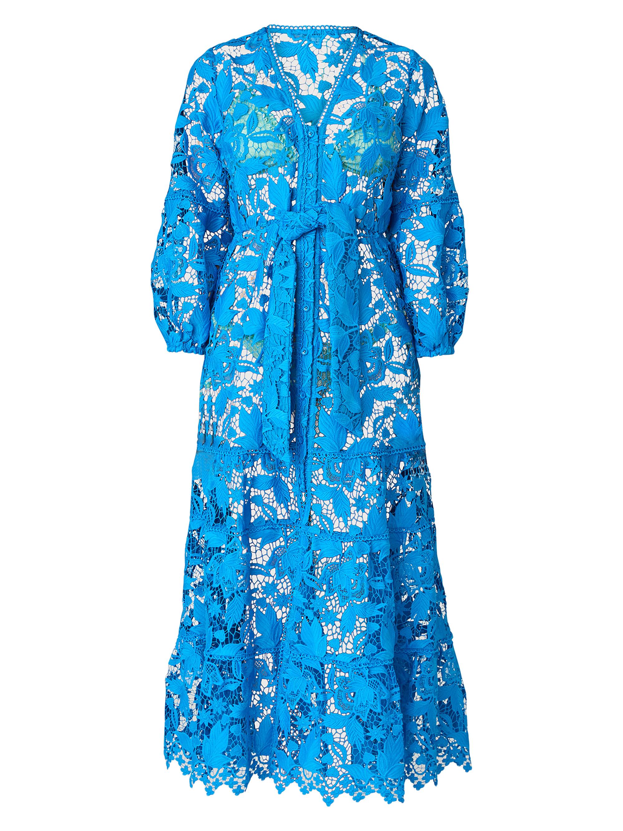 Shoshanna Women's Santorini Lace Coverup Dress - Bright Blue