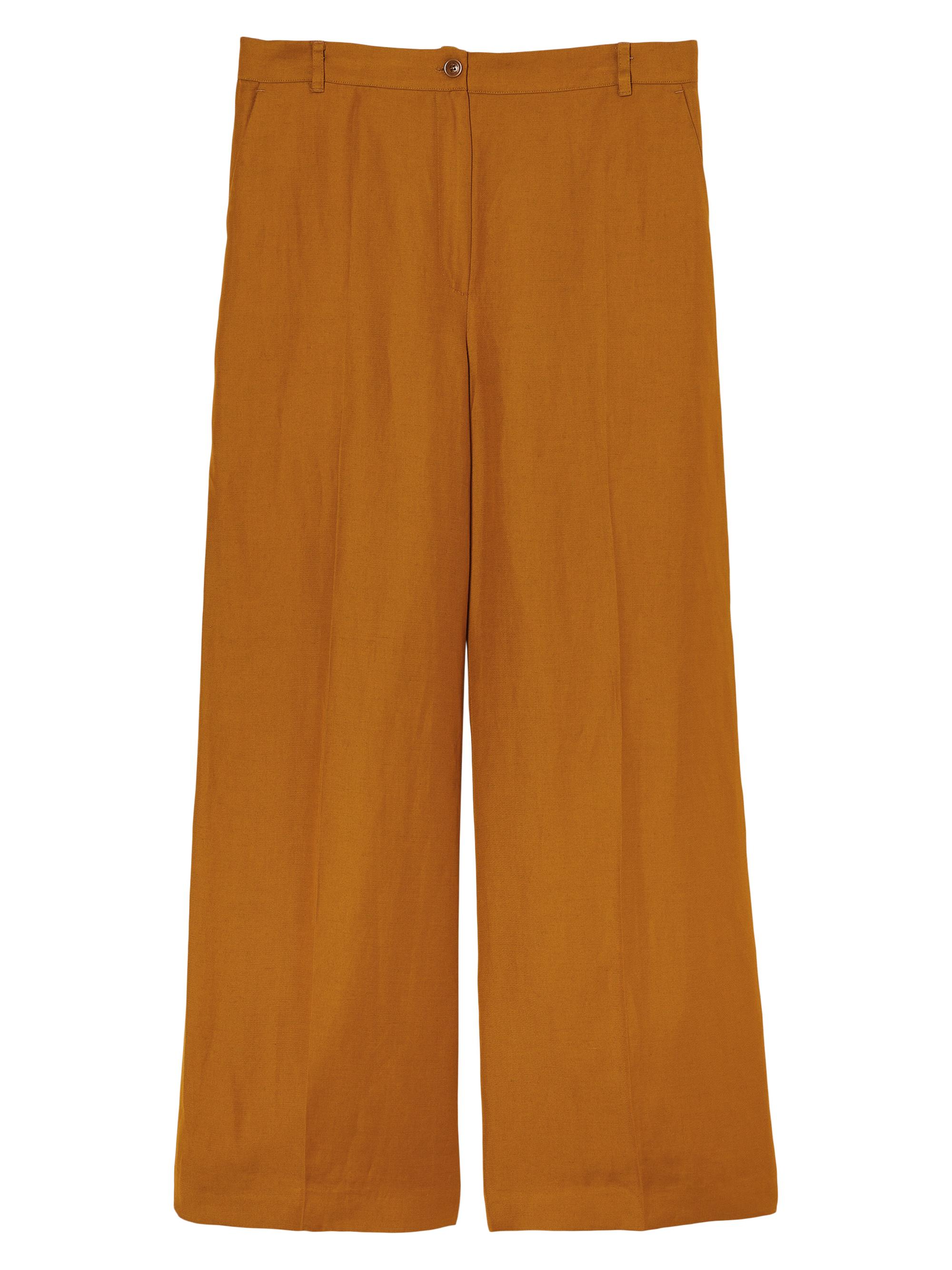 Marina Rinaldi Women's Plus Enigma Wide-Leg Trousers - Brown Orange