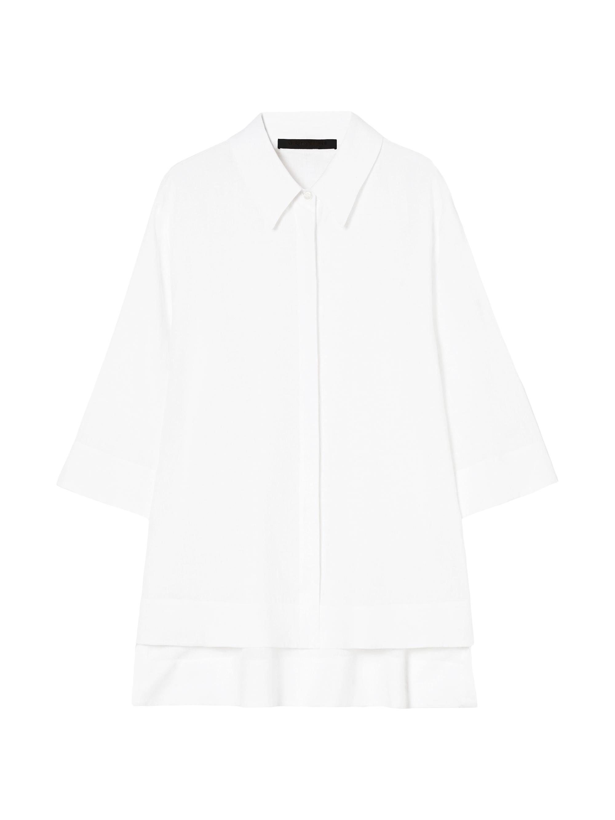 Marina Rinaldi Women's Plus Florida Linen Button-Up Top - Optical White