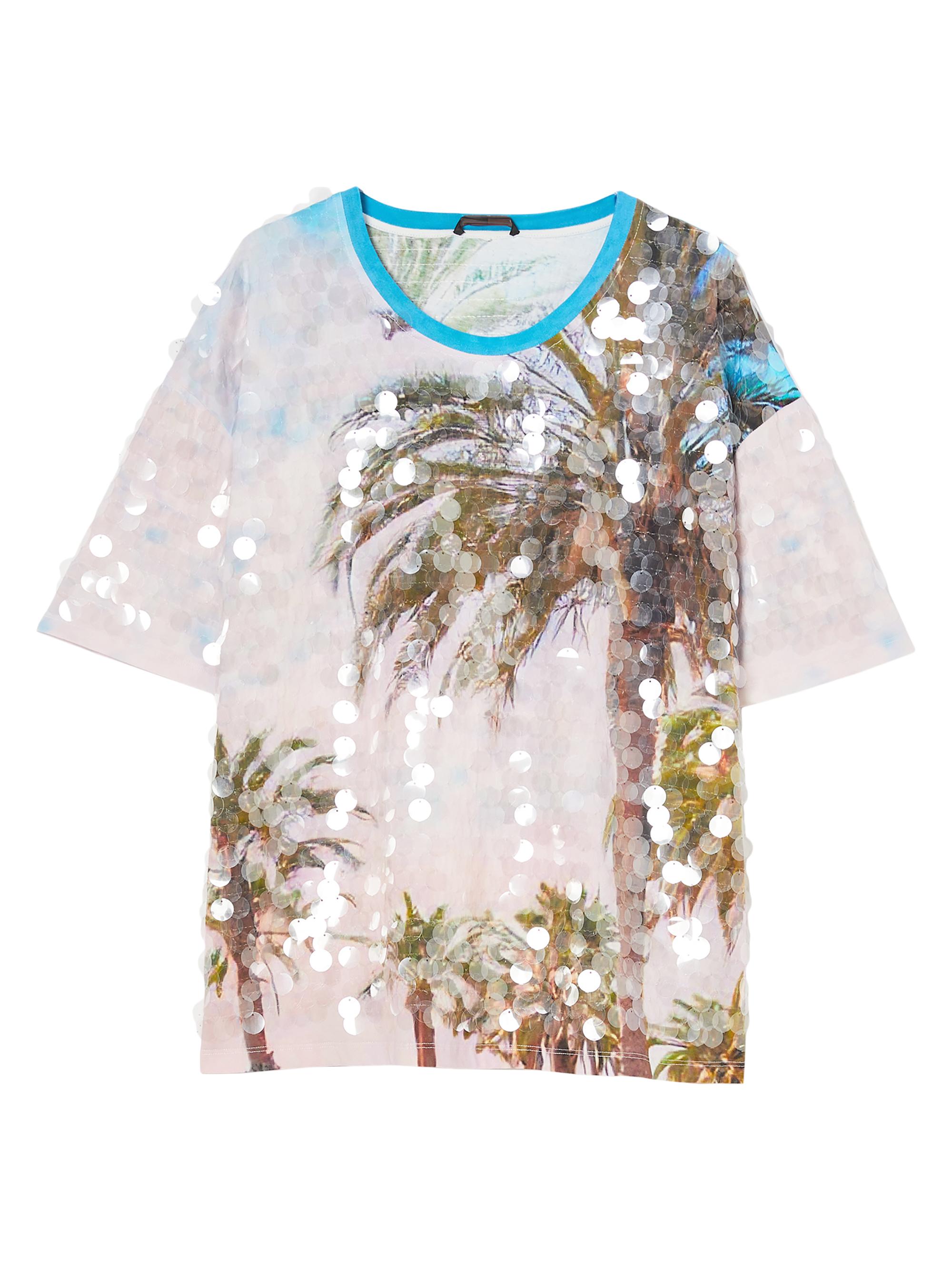 Marina Rinaldi Women's Plus Ennio Sequined Jersey T-Shirt - Optical White