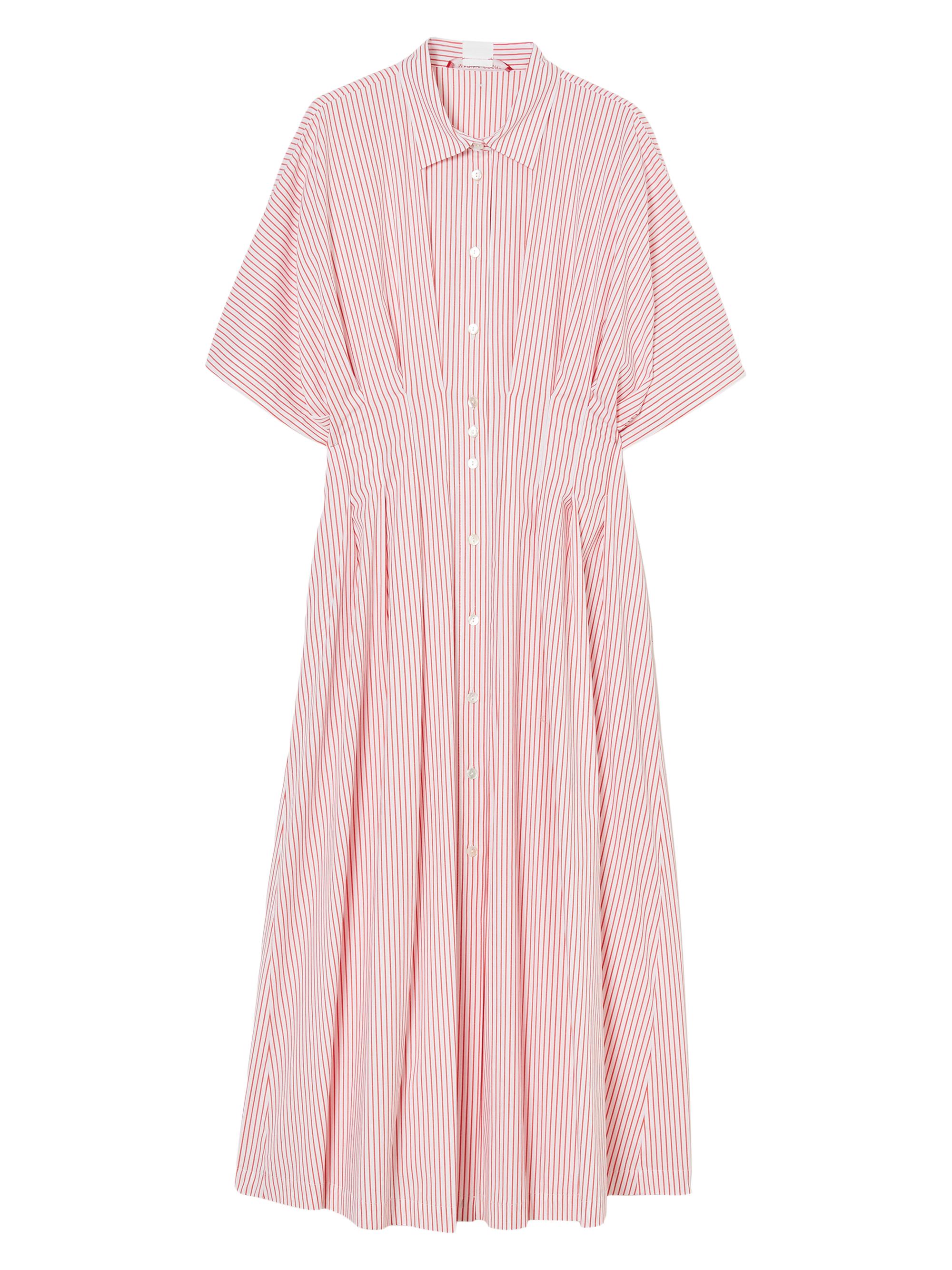 Marina Rinaldi Women's Locri Striped Stretch-Cotton Midi-Shirtdress - Red