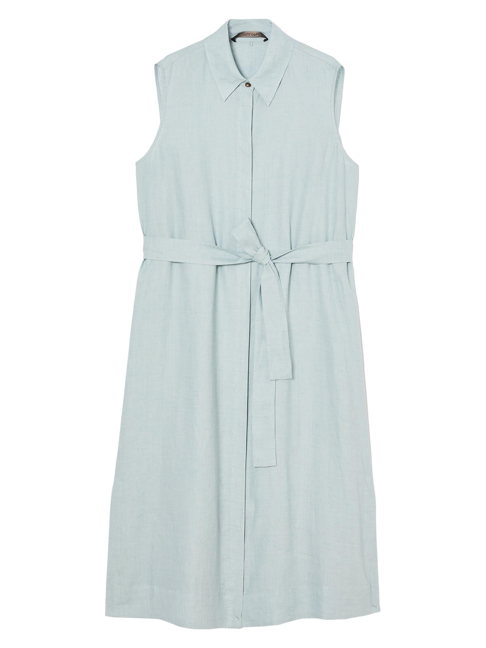 Marina Rinaldi Women's Esedra Linen Tie-Waist Midi-Shirtdress - Sage Green