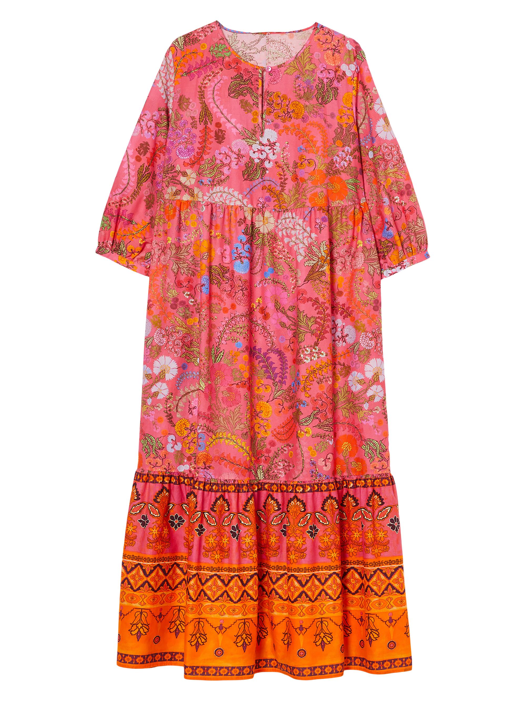 Marina Rinaldi Women's Plus Stecca Floral Cotton Maxi Dress - Fuchsia