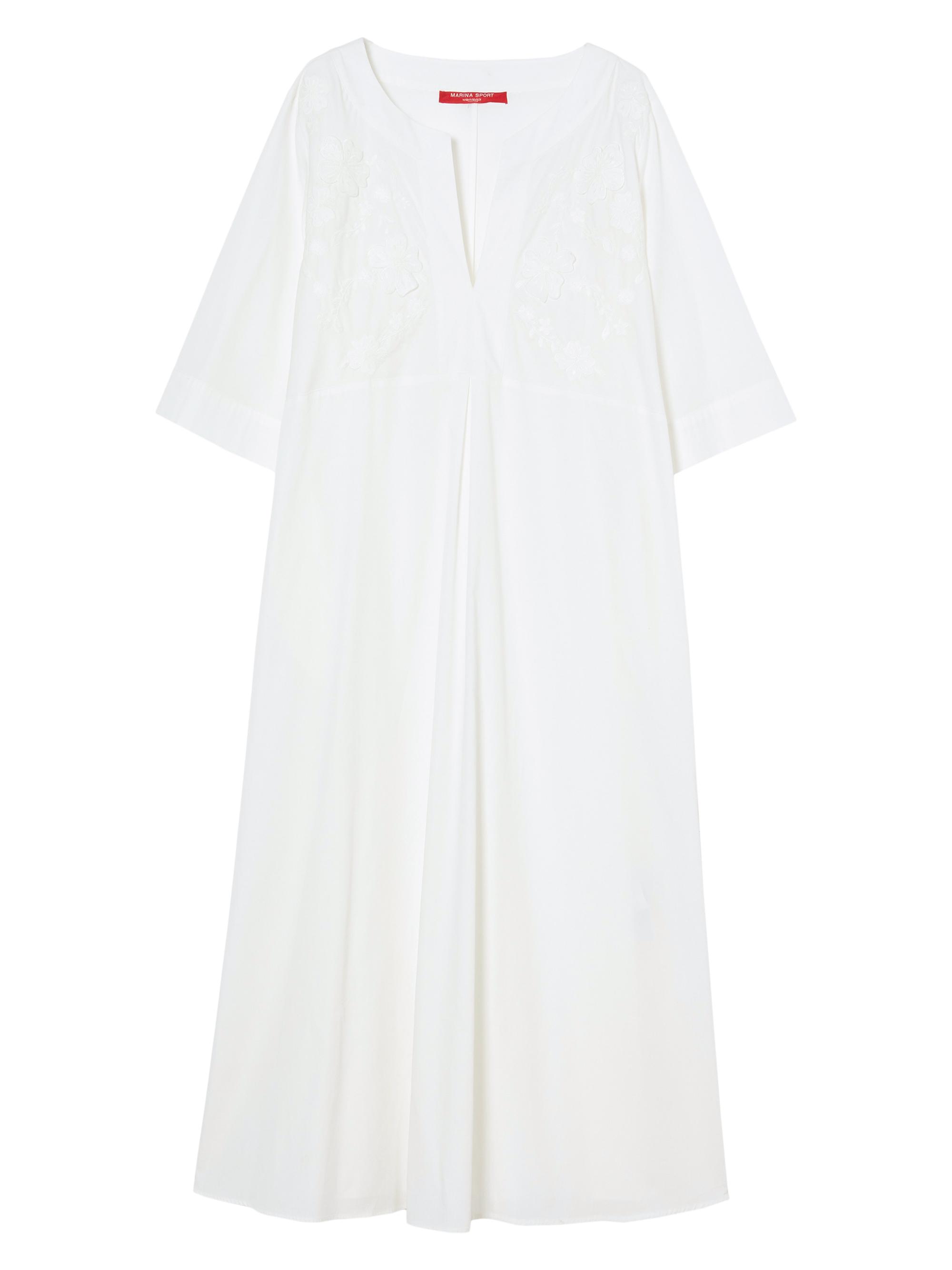 Marina Rinaldi Women's Plus Opossum Floral Cotton Poplin Maxi Dress - White