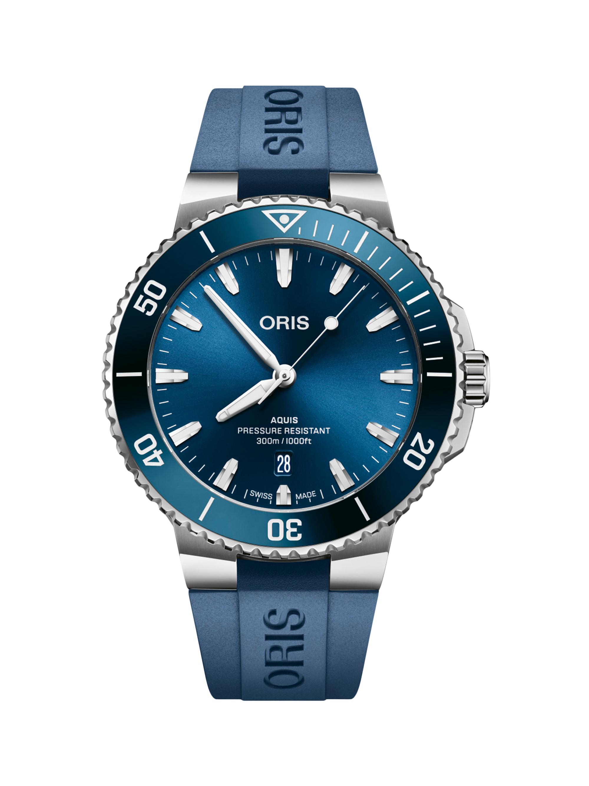 Oris Men's Aquis Stainless Steel & Rubber Watch/43.5MM - Blue