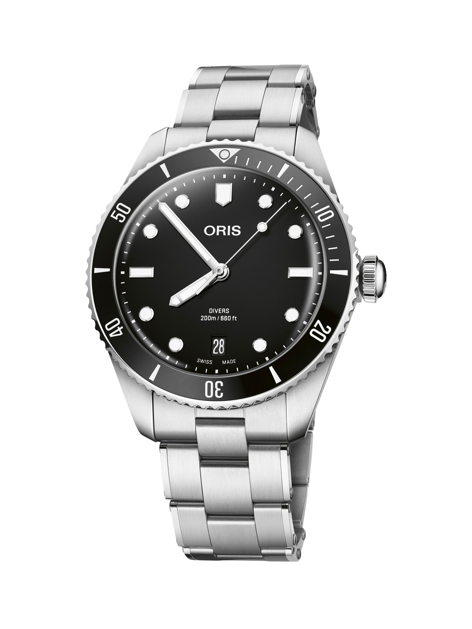 Oris Men's Divers Date Stainless Steel Watch/39MM - Black