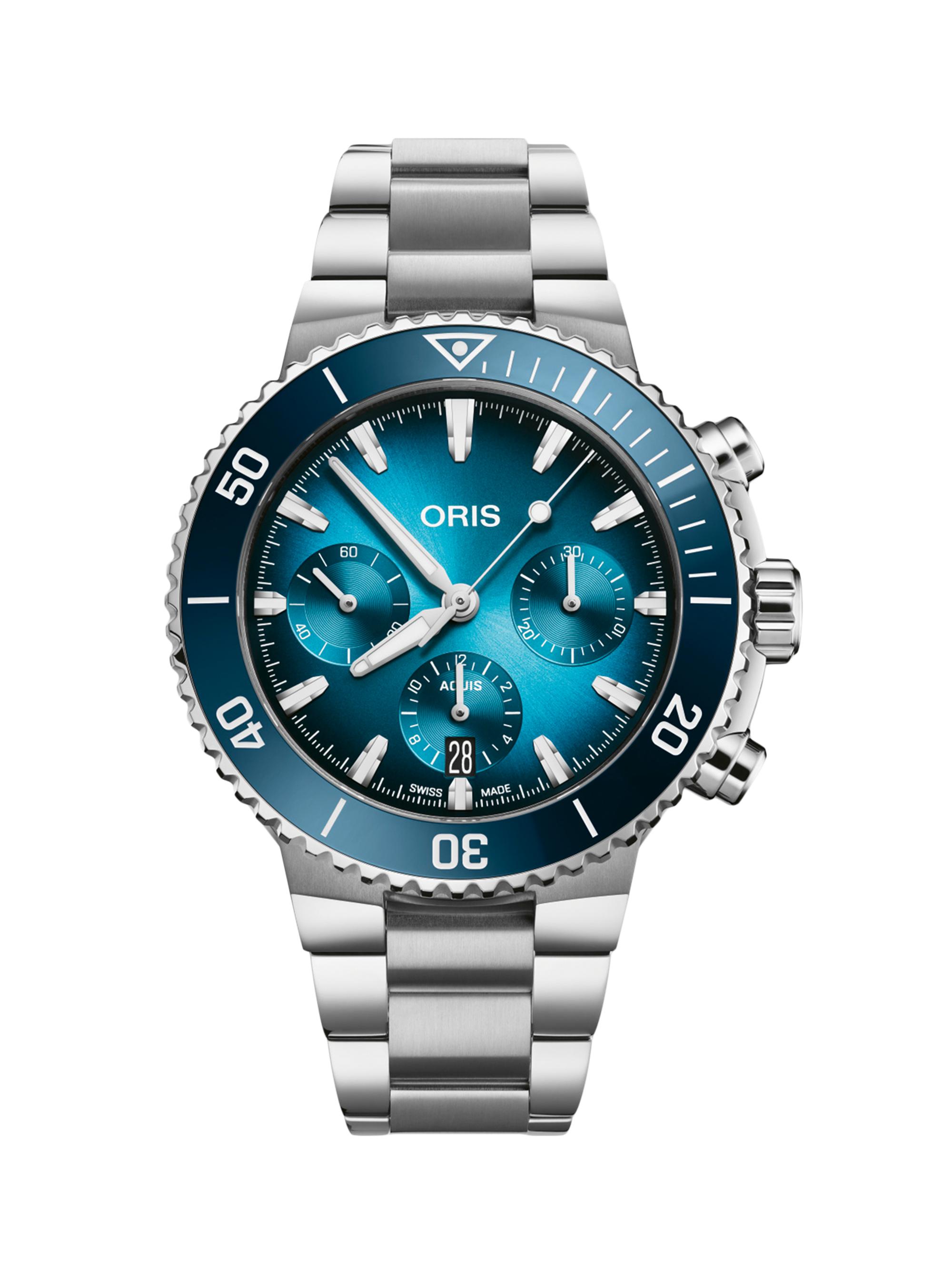 Oris Men's Aquis Stainless Steel Chronograph Watch/43.5MM - Steel