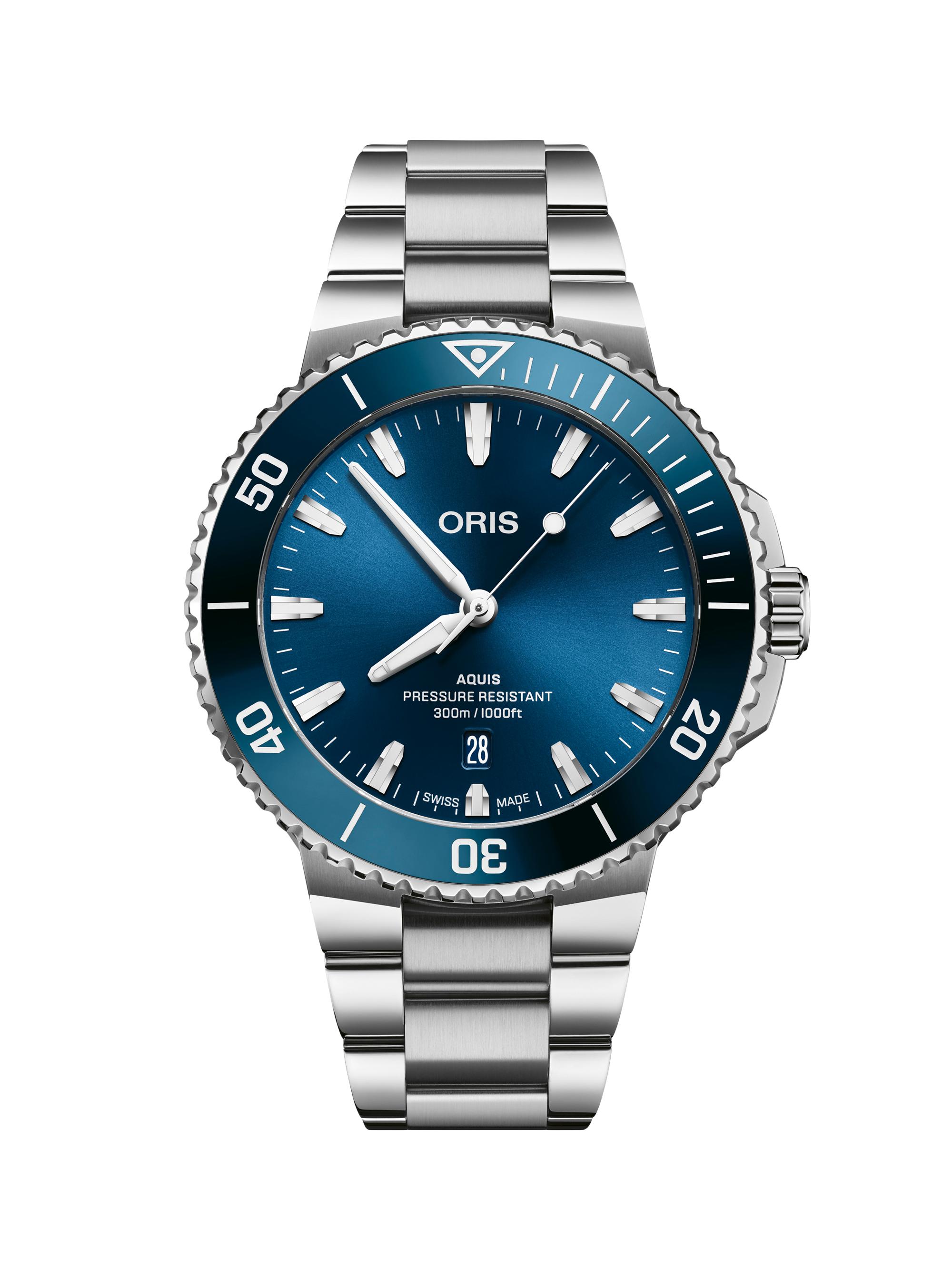 Oris Men's Aquis Date Stainless Steel Bracelet Watch/43.5MM - Steel