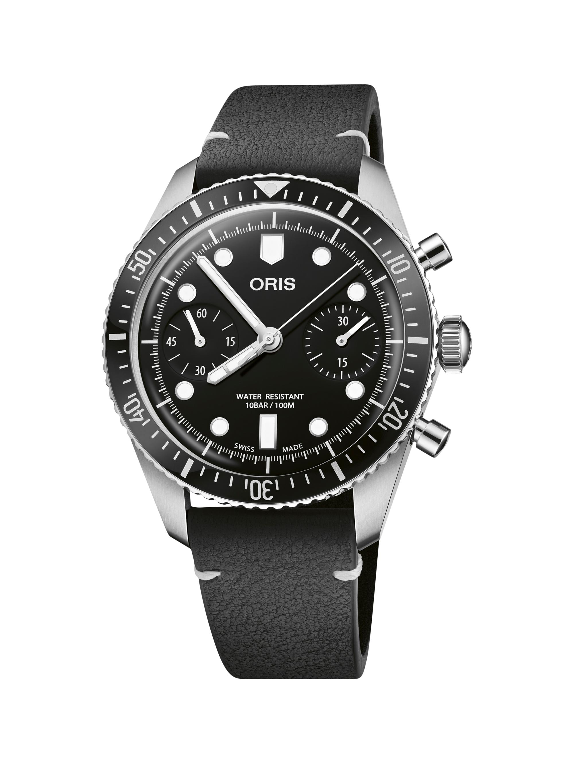 Oris Men's Divers Sixty-Five Stainless Steel & Leather Chronograph Watch/40MM - Black