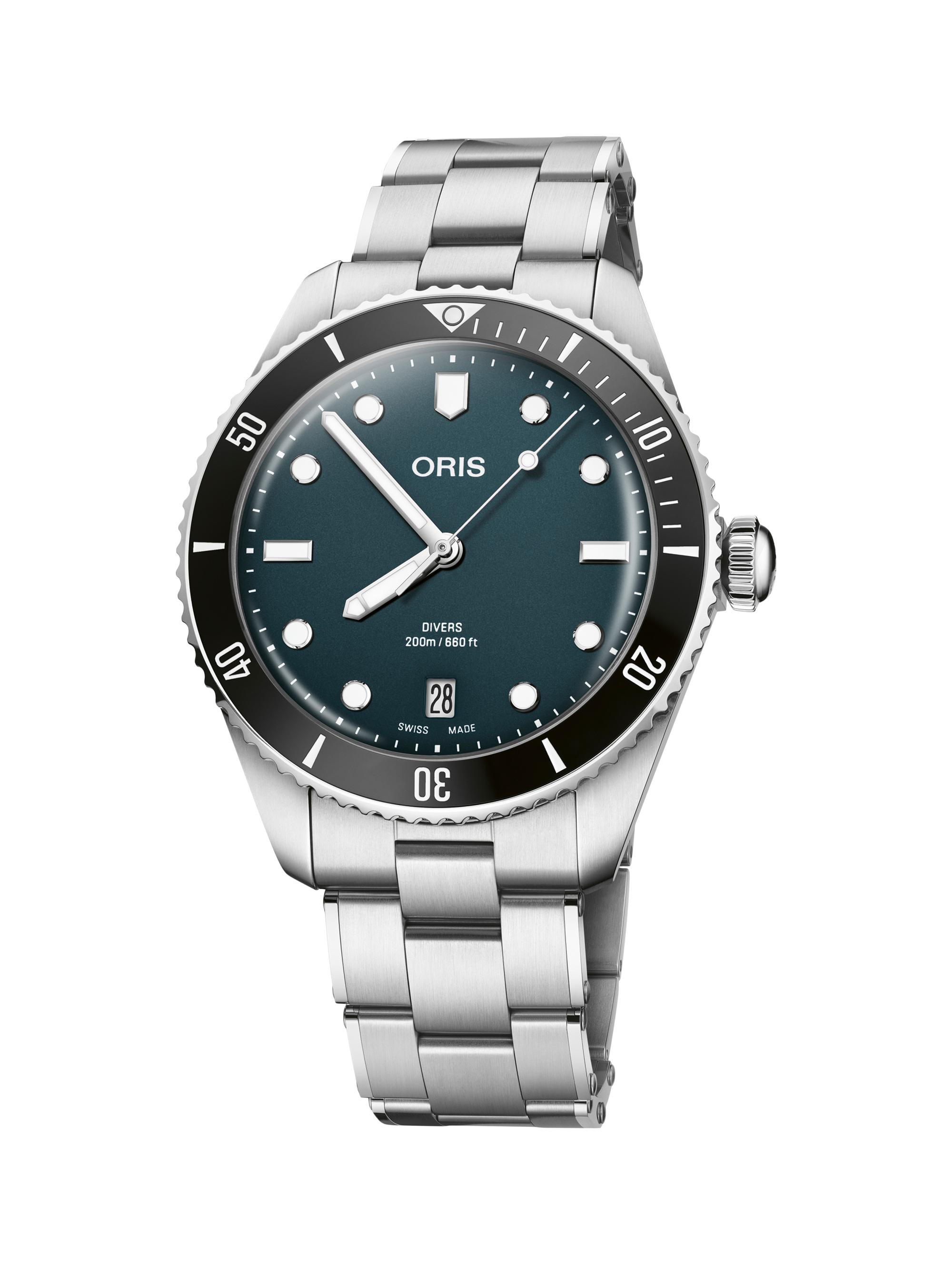 Oris Men's Divers Date Stainless Steel Watch/39MM - Blue