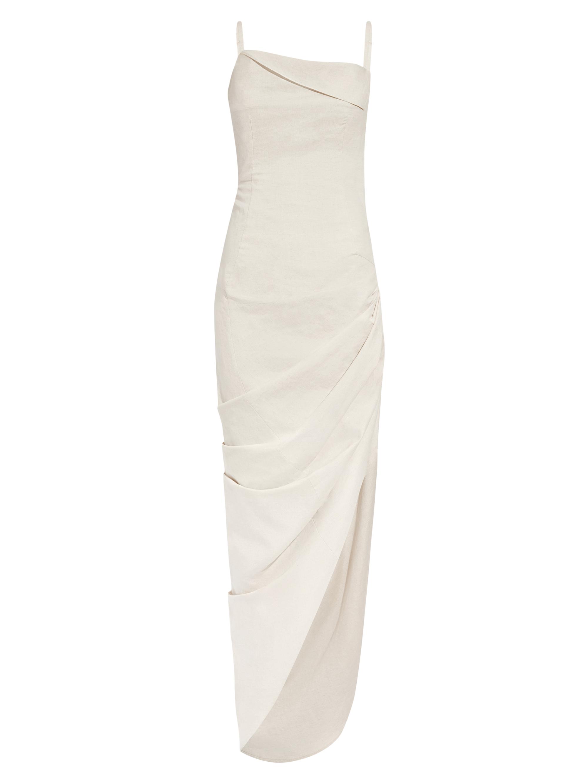 Jacquemus Women's Saudade Drape Midi-Dress - Beige