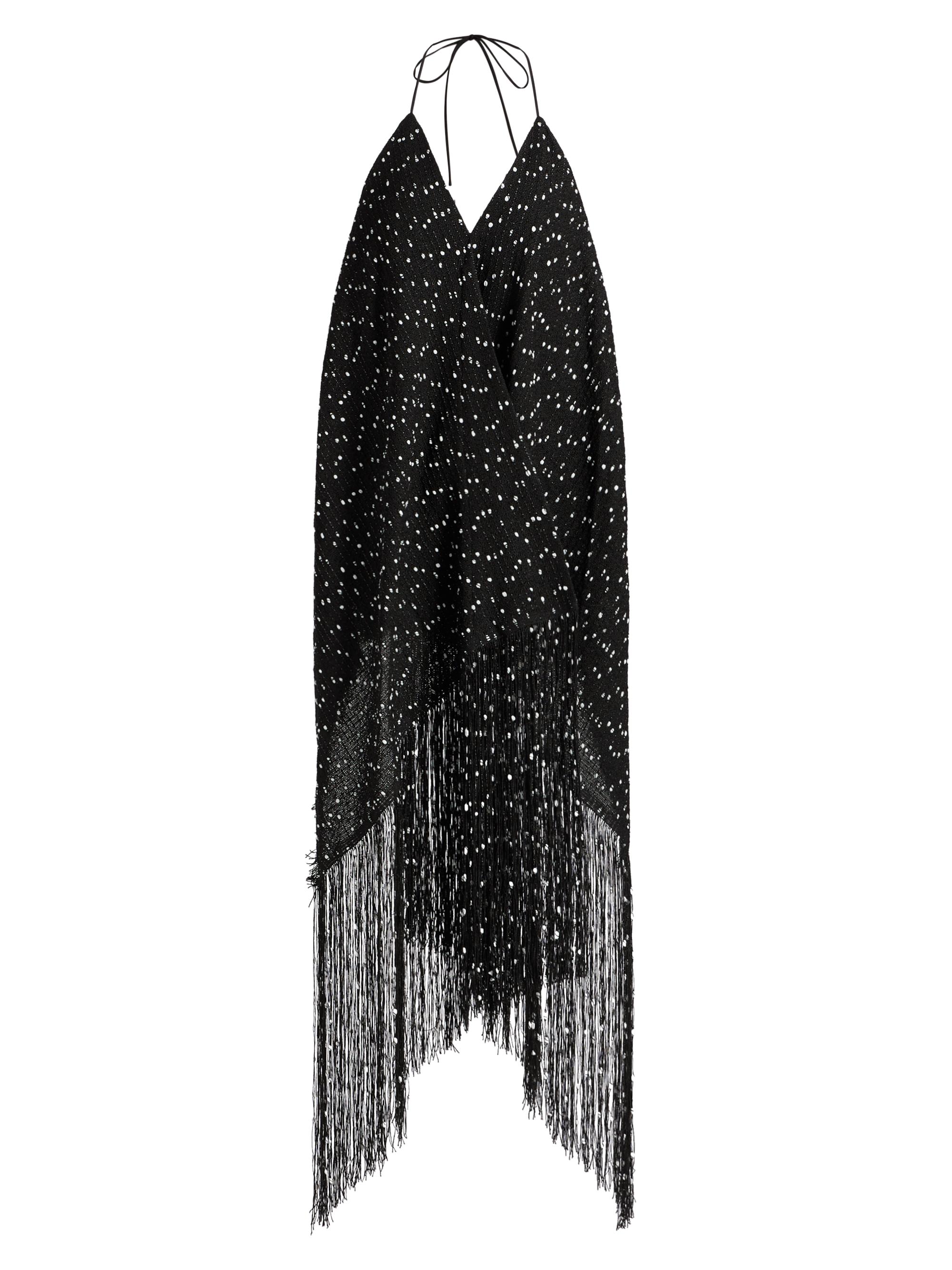 Jacquemus Women's La Robe Riviera Fringe Halter Midi-Dress - Black