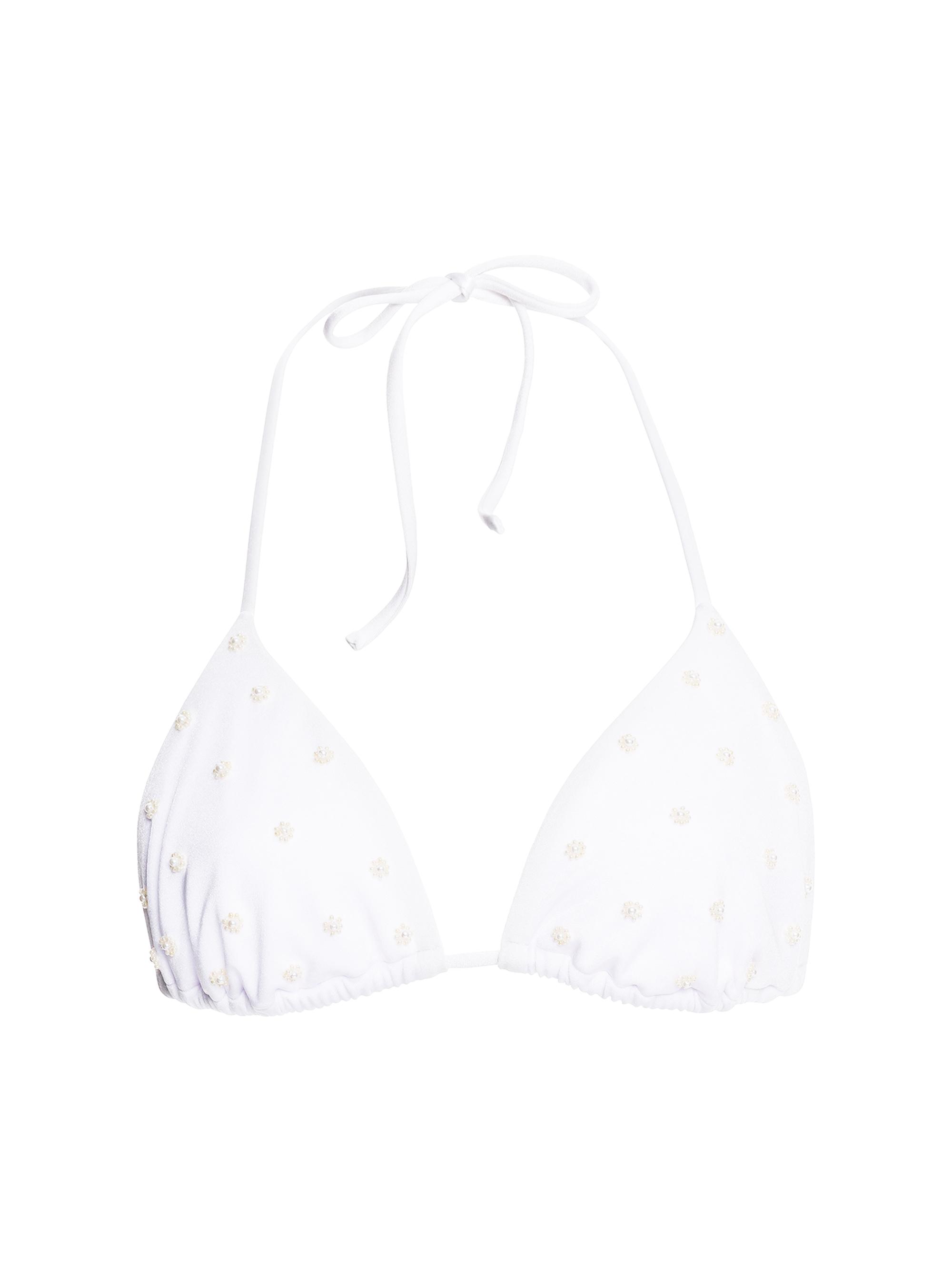 Agua Bendita Women's Lolita Tales Triangle Bikini Top - White