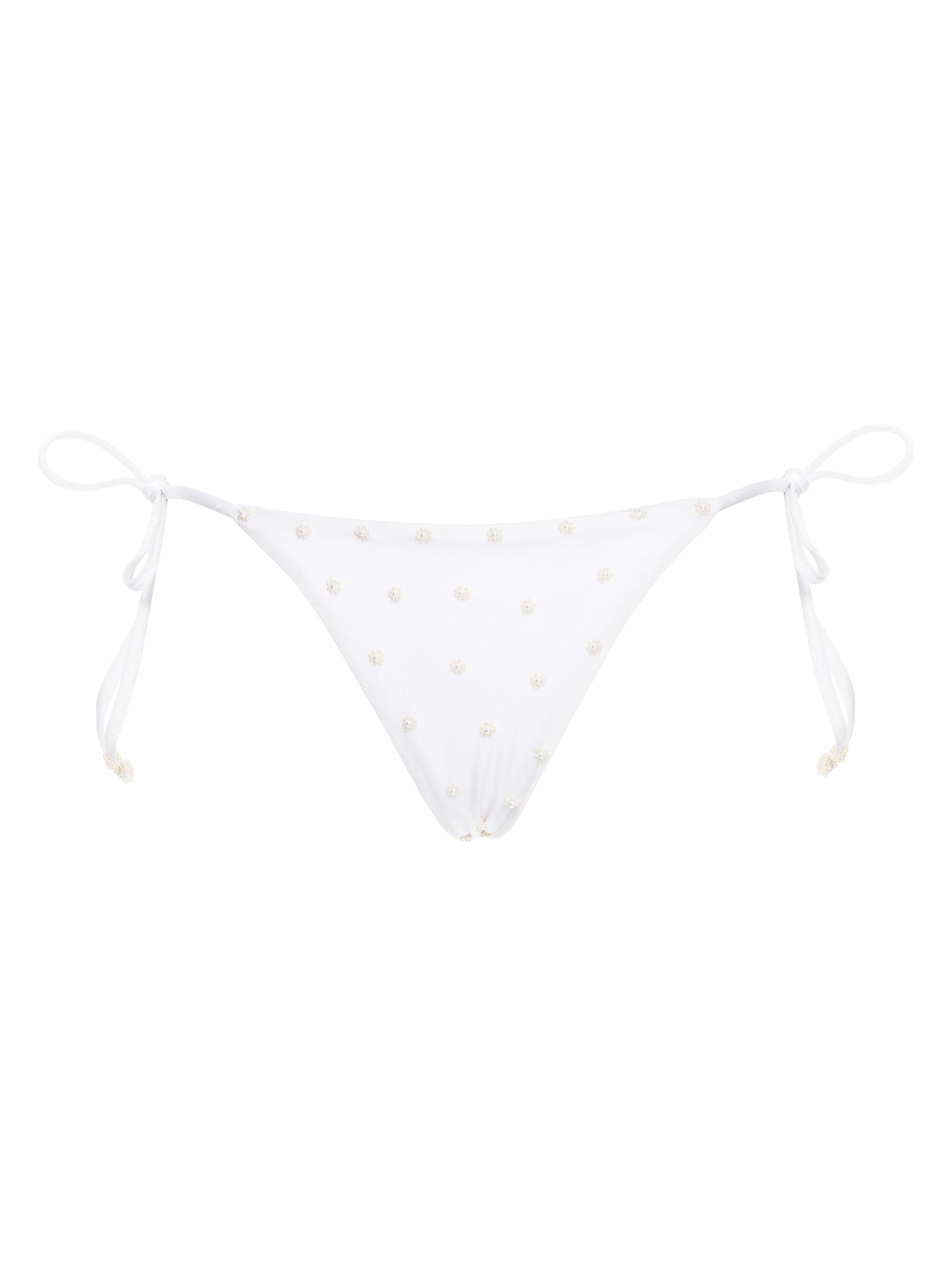 Agua Bendita Women's Alegria Tales Tie Bikini Bottom - White