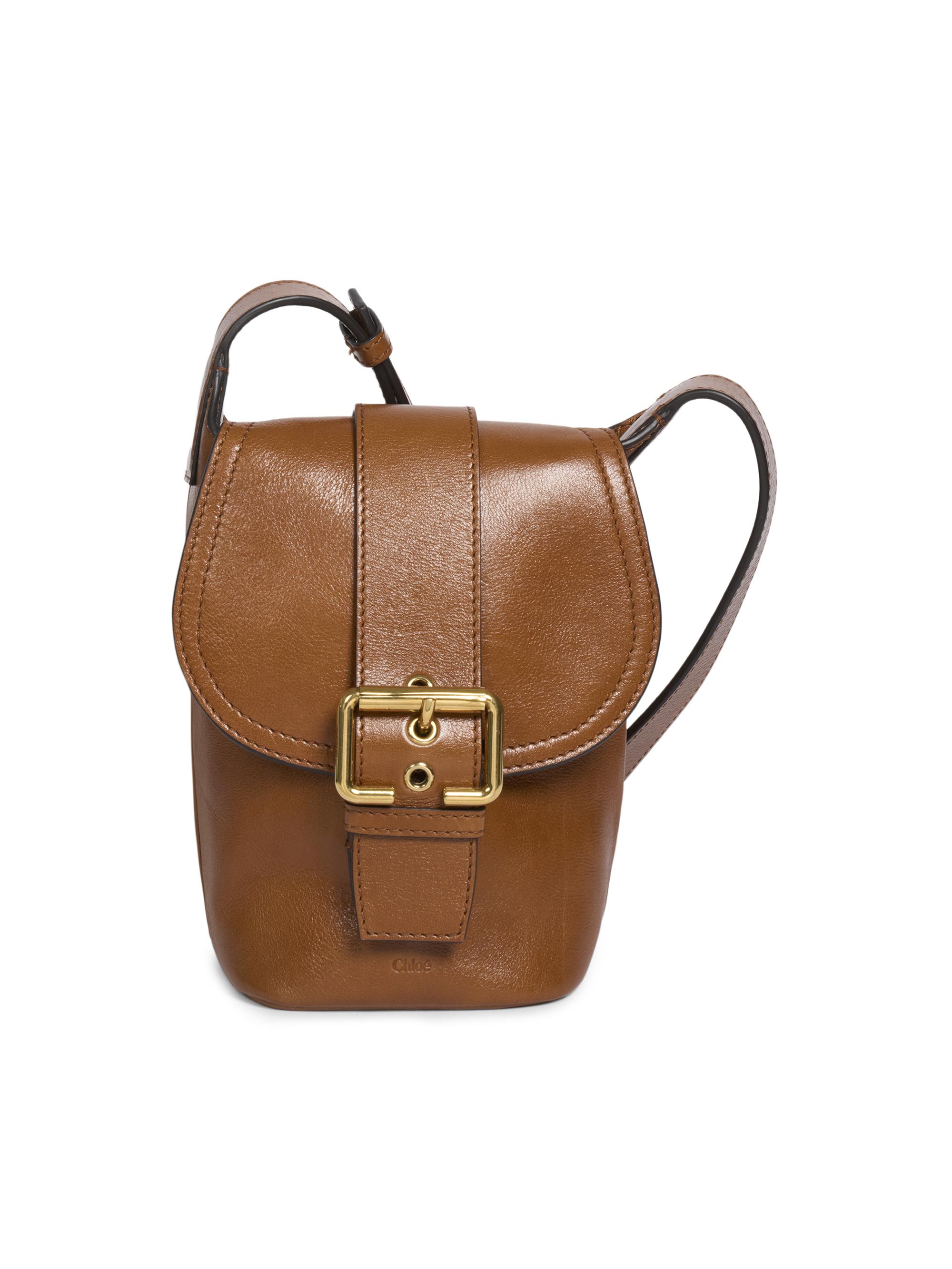 Chloé Women's Mini Leather Saddle Bag - Clay Brown