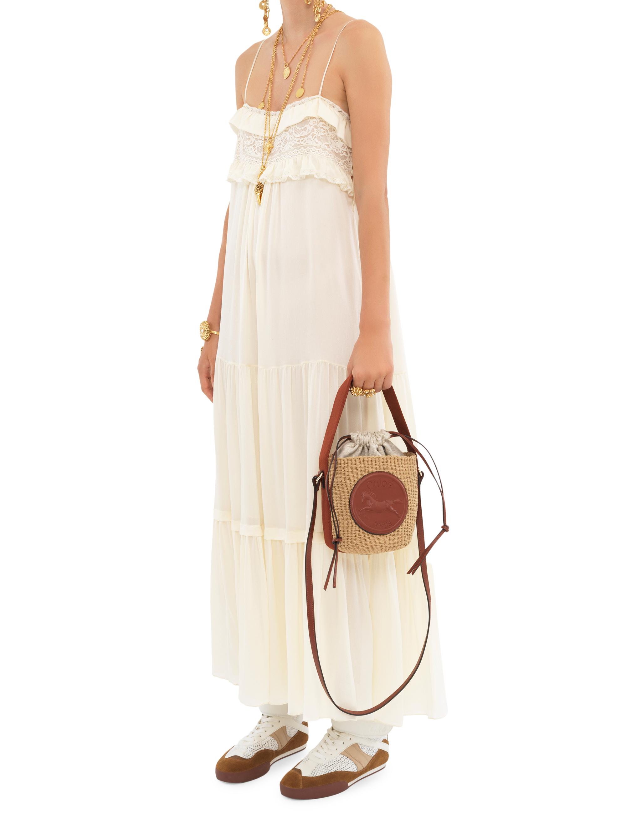 Chloé Small Raffia & Leather Basket Tote Bag | Saks Fifth Avenue