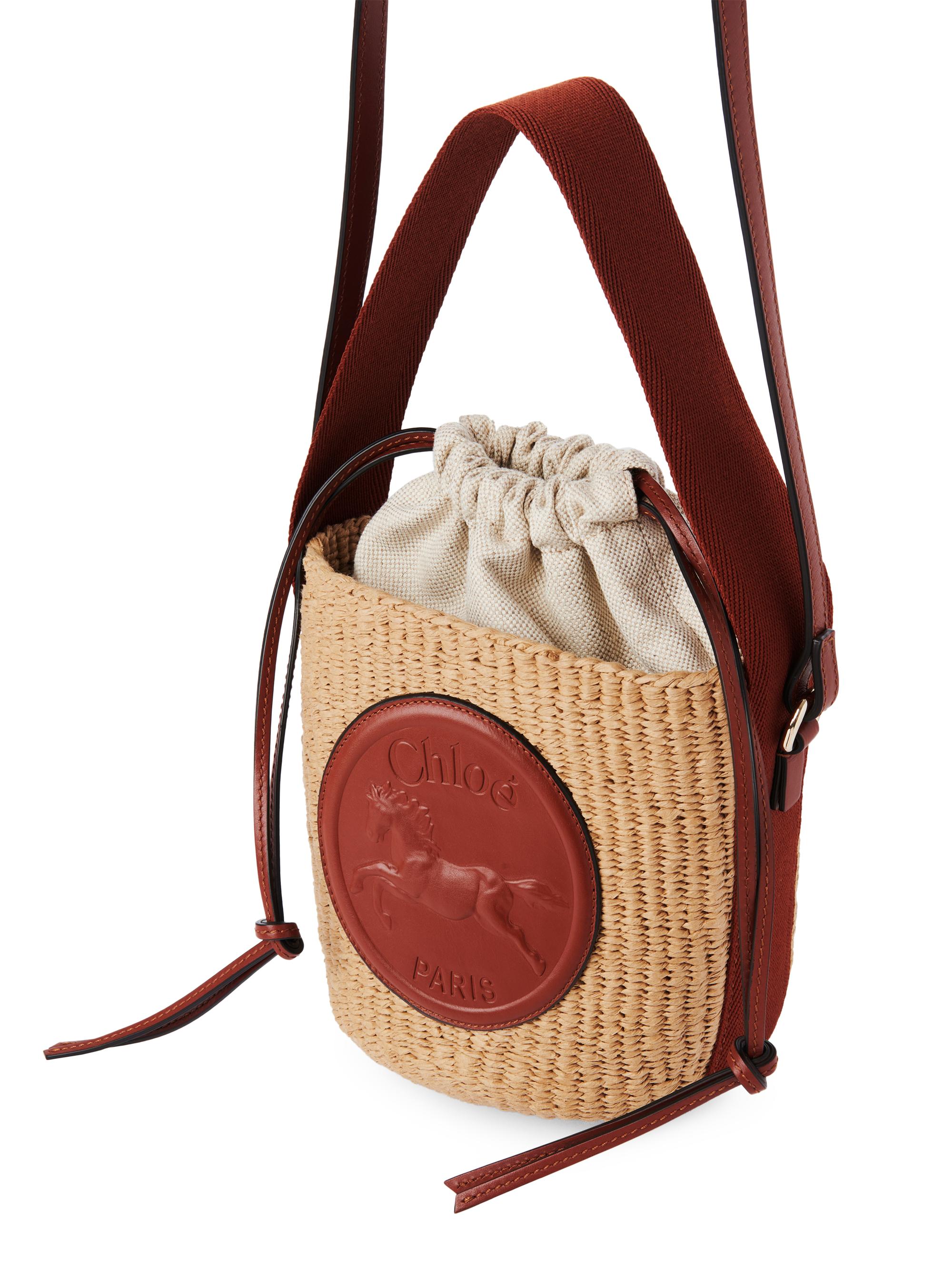 Chloé Small Raffia & Leather Basket Tote Bag | Saks Fifth Avenue