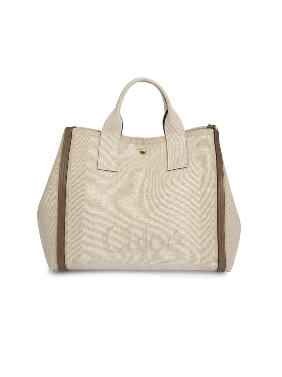 VIP【関税送料無料】希少 CHLOE BLACK LEATHER AND COTTON TOTES Chloé Black Small Darryl Tote Bag ○ Labellov ○ Buy and