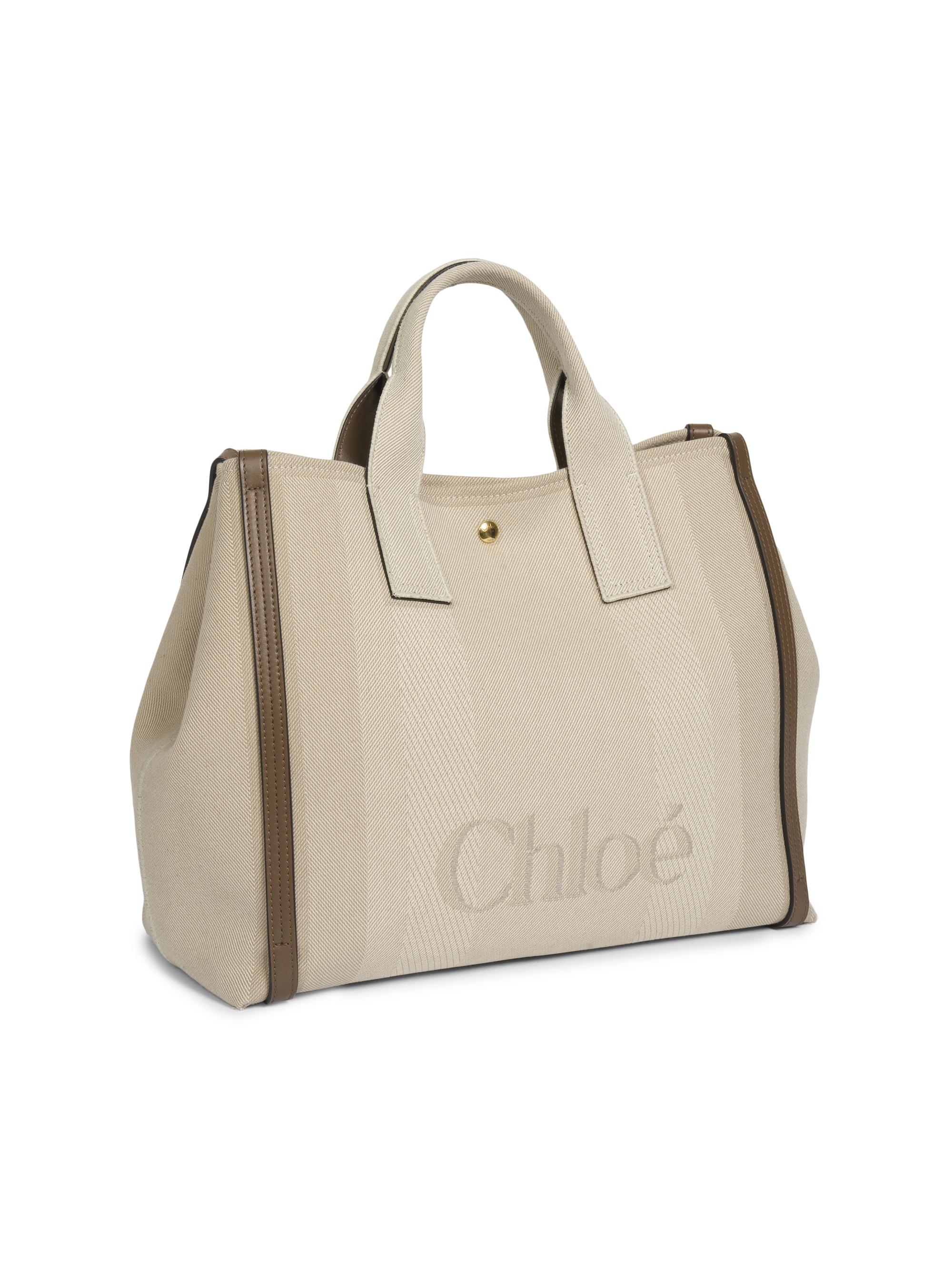 Chloé Medium Logo Canvas & Leather Tote Bag | Saks Fifth Avenue