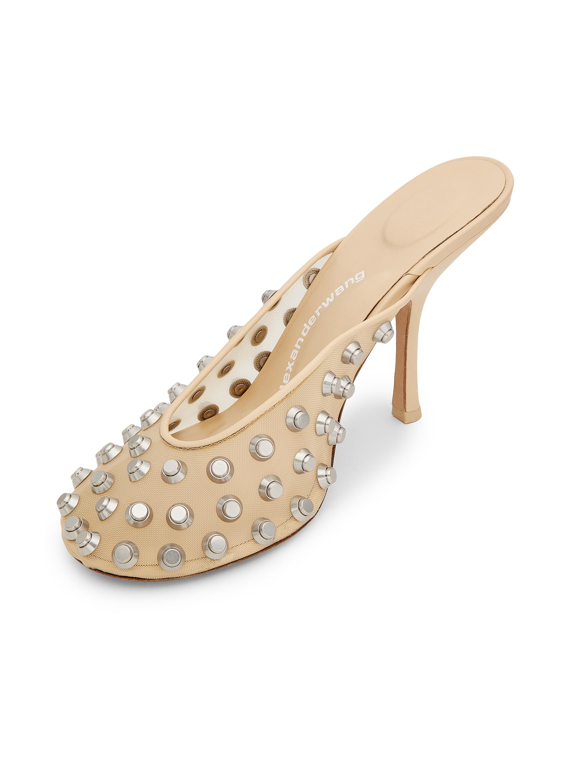 Alexander Wang Rhodes 105MM Studded Mesh & Leather Mules | Saks