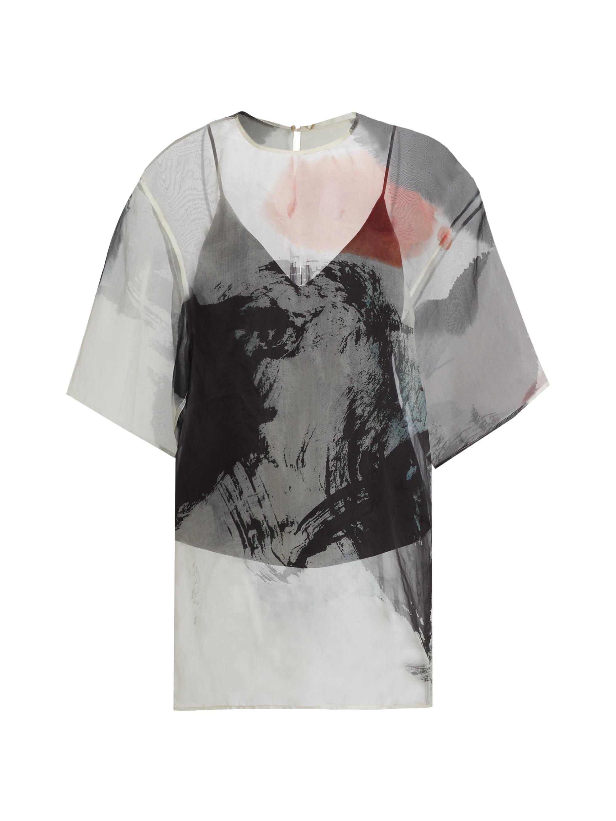 Jason Wu Collection Women's Silk Organza Oversized T-Shirt - Calico Multi