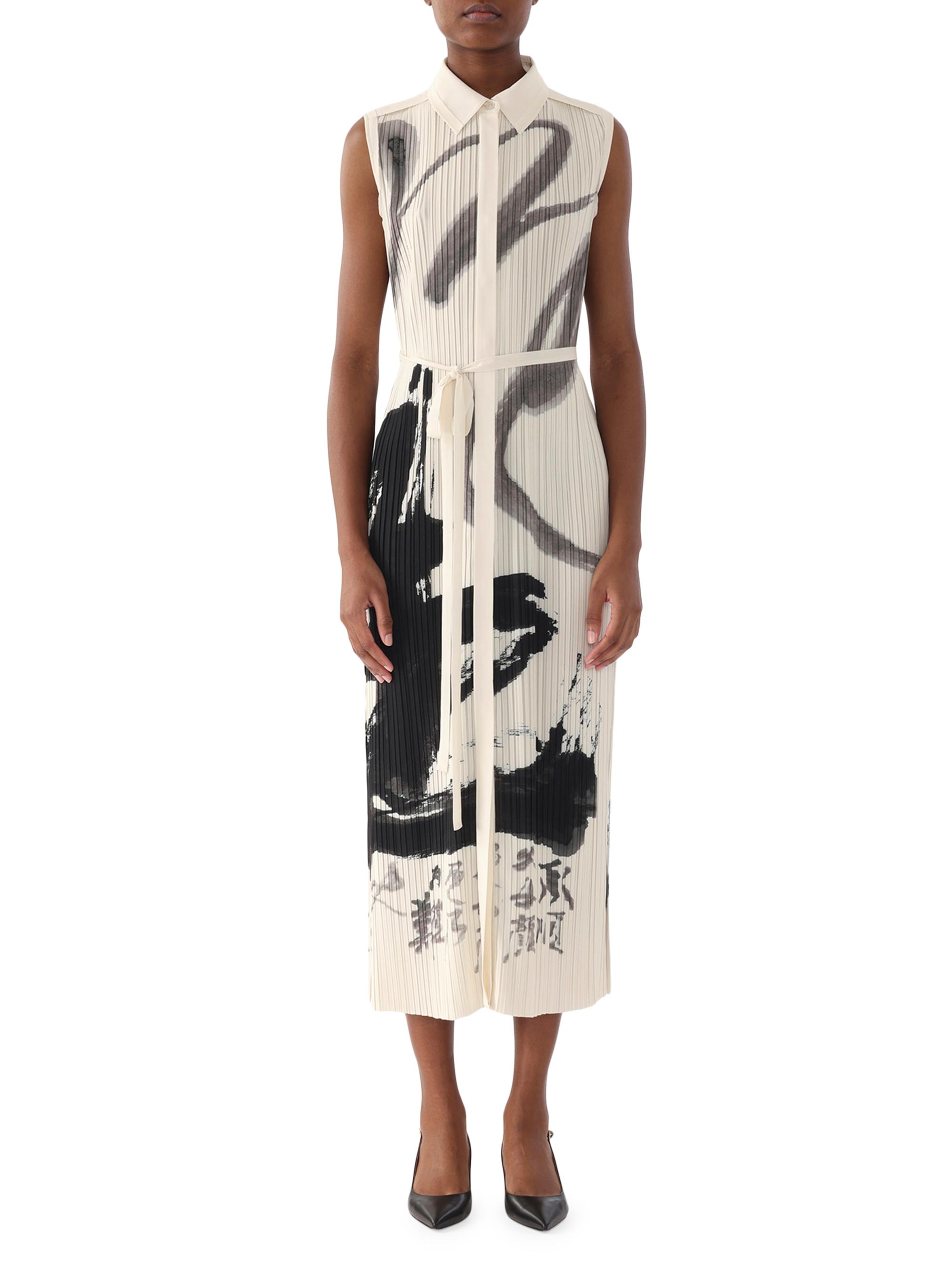 Jason Wu Collection Women's Artwork Pleated Shirtdress - Calico Black