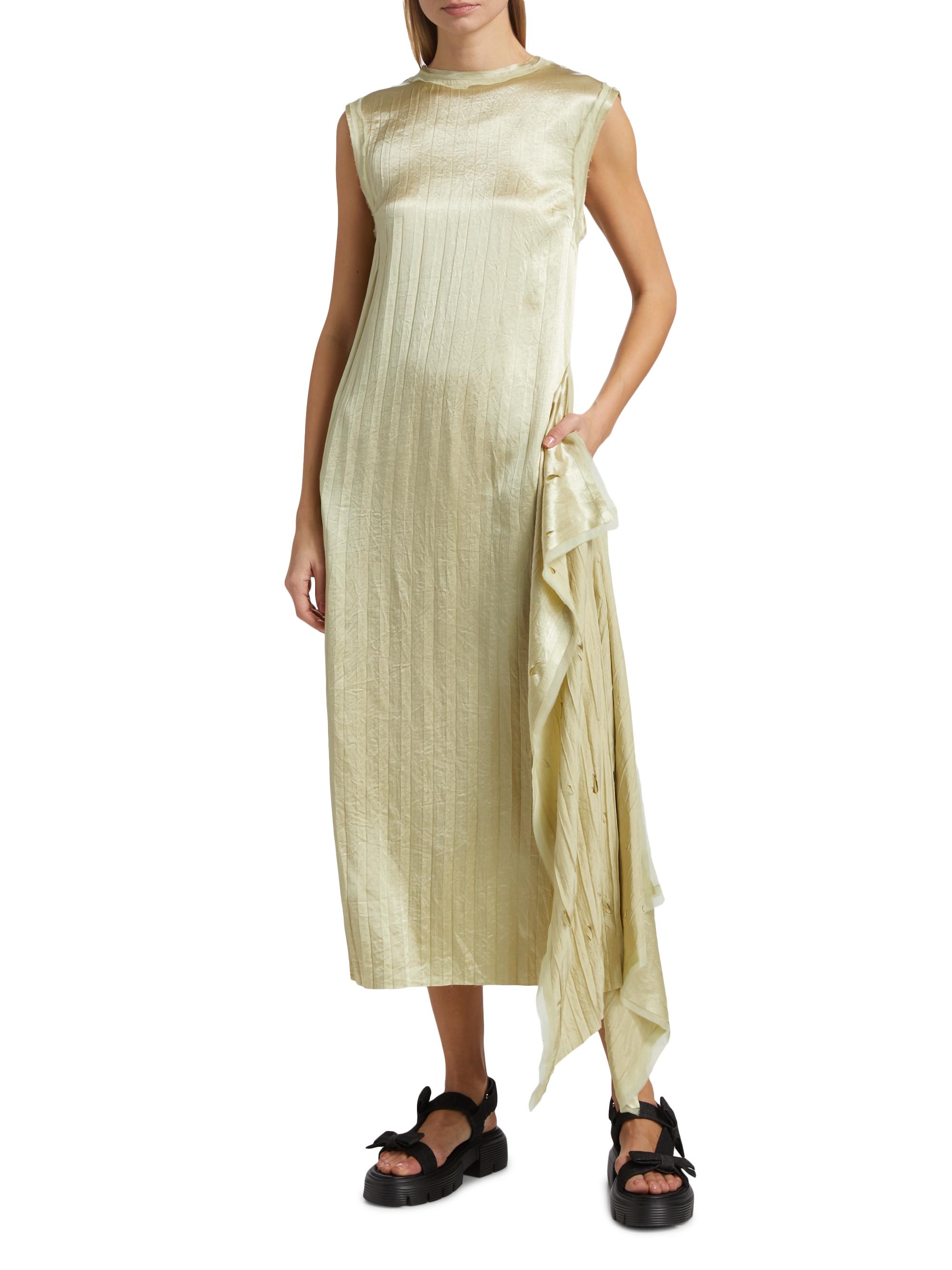 Jason Wu Collection Crinkled Satin Laser-Cut Shift Dress | Saks