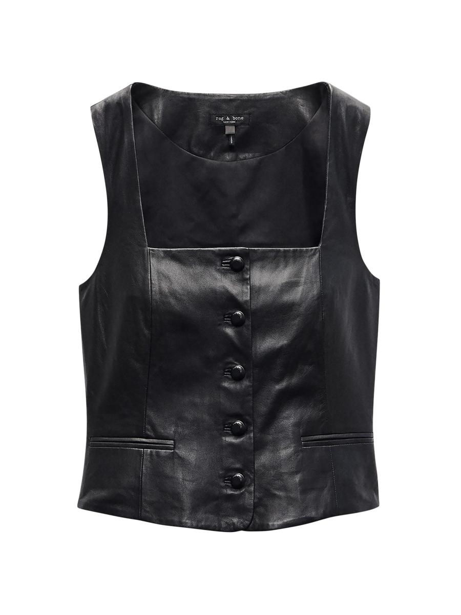 rag & bone Mariana Leather Vest | Saks Fifth Avenue