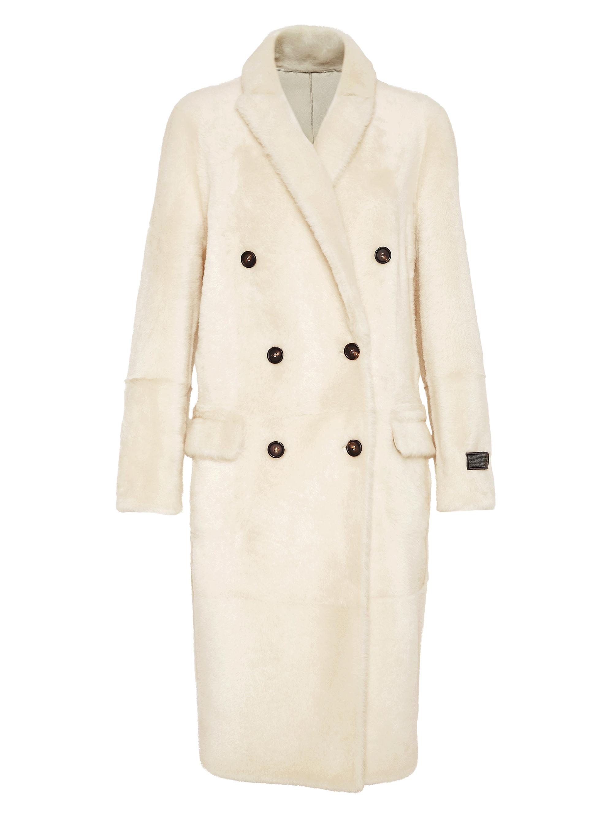 Brunello Cucinelli Women's Reversible Shearling Coat - White