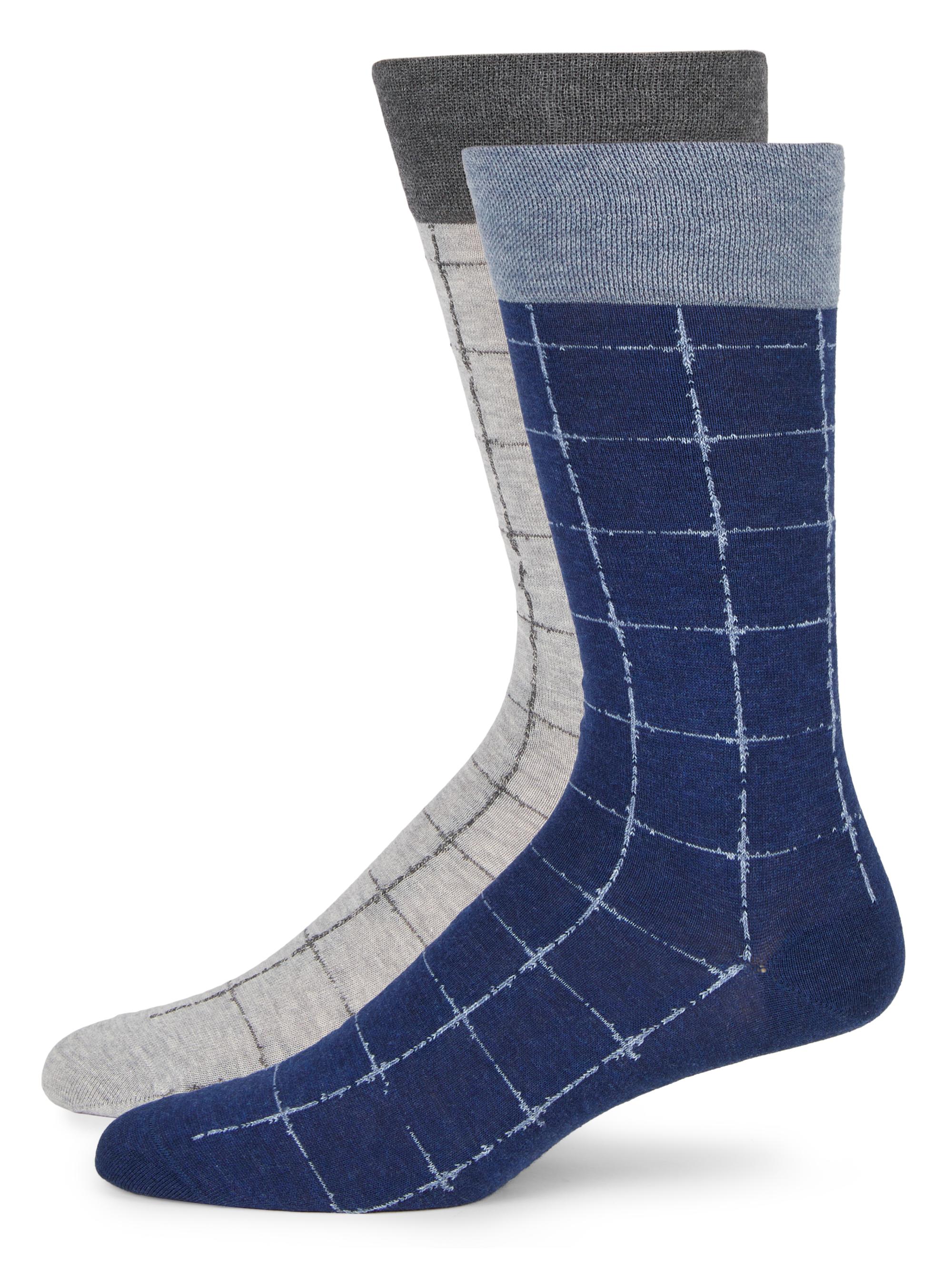 Marcoliani Men's Grid Classic Socks Set, 2-Pack - Mix