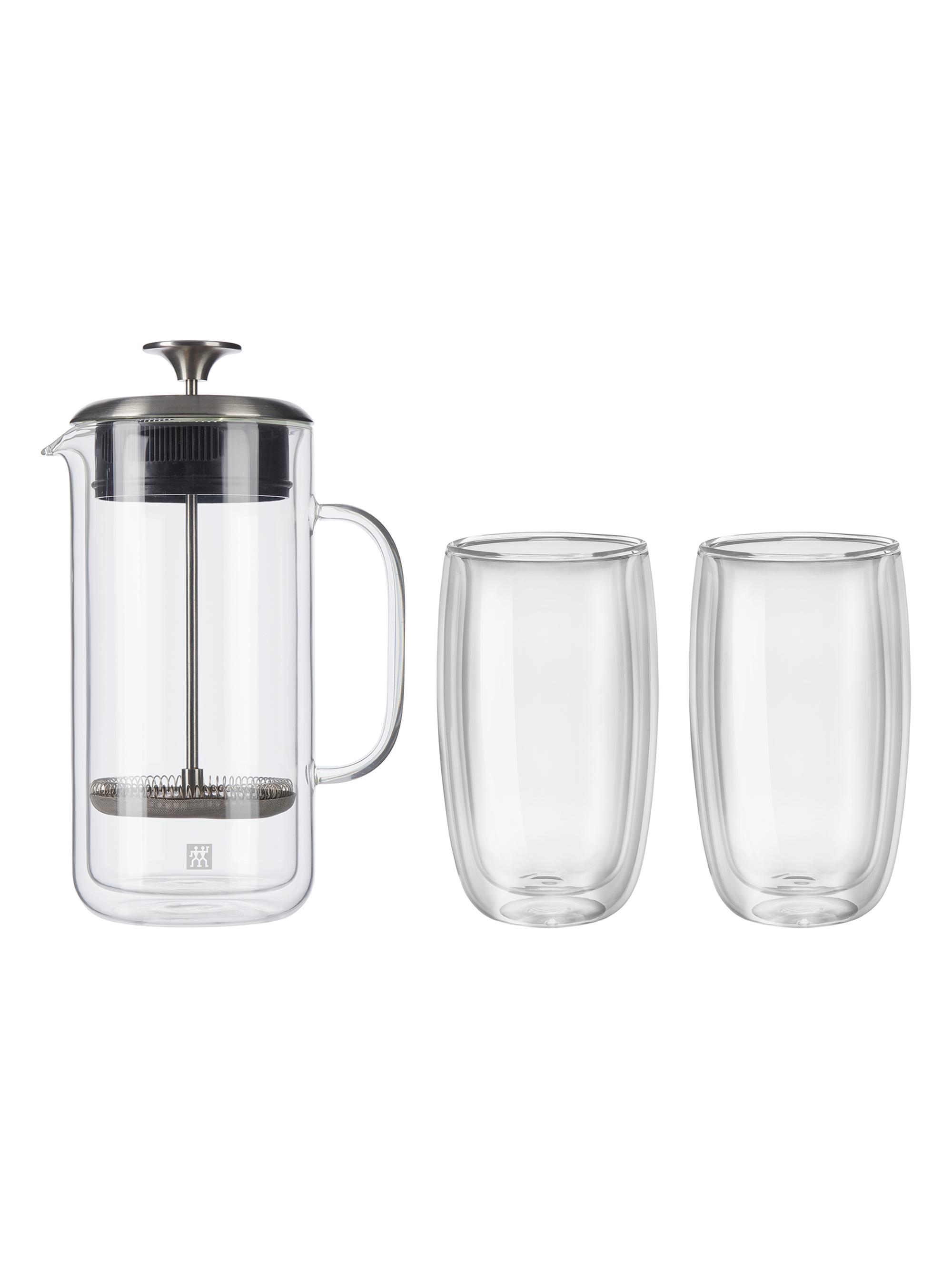 ZWILLING J.A. Henckels Sorrento Double Wall French Press and Latte Glass - Clear