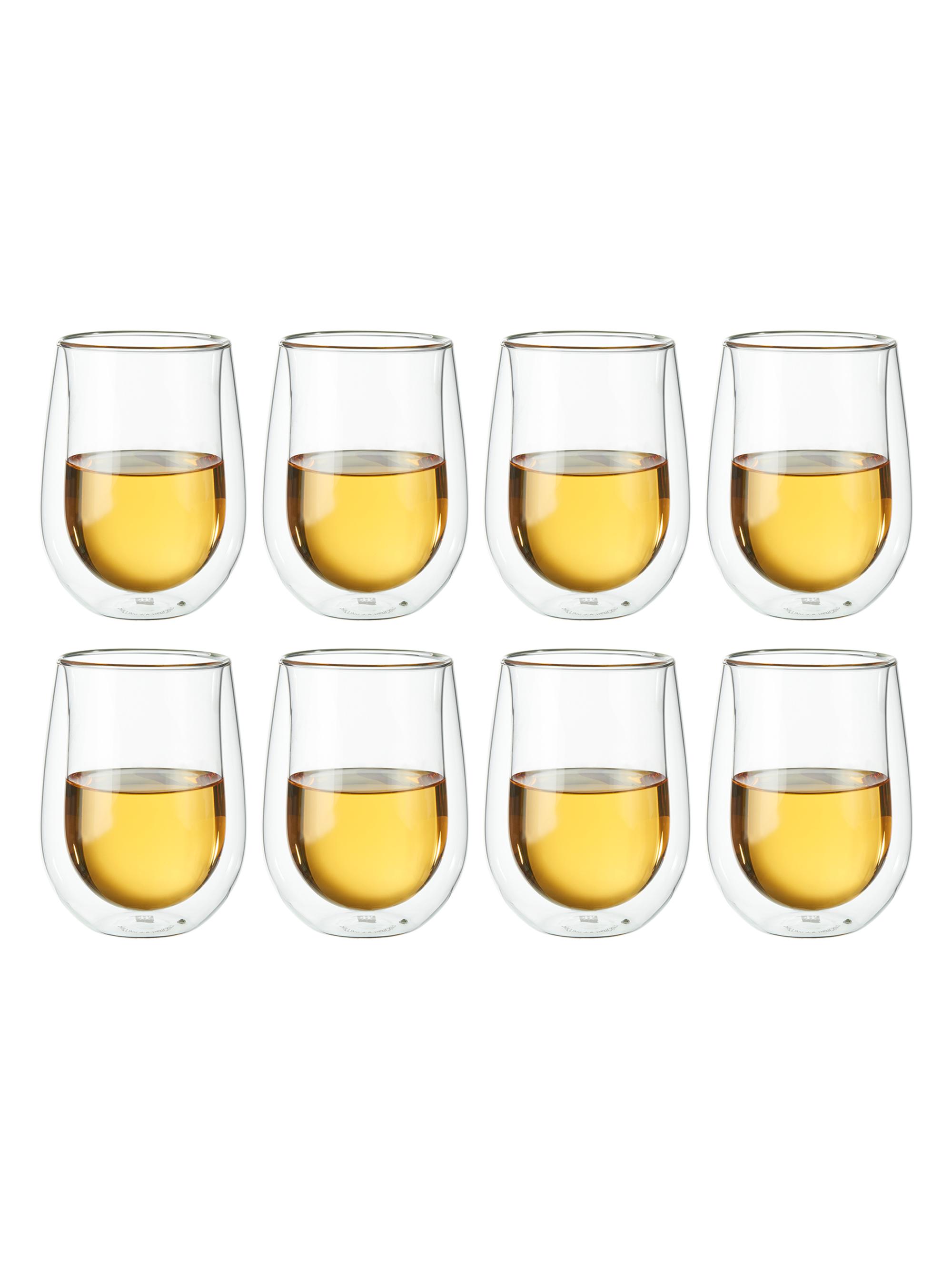ZWILLING J.A. Henckels Sorrento 8 Piece Double-Wall Wine Stemless Glass Set - Clear
