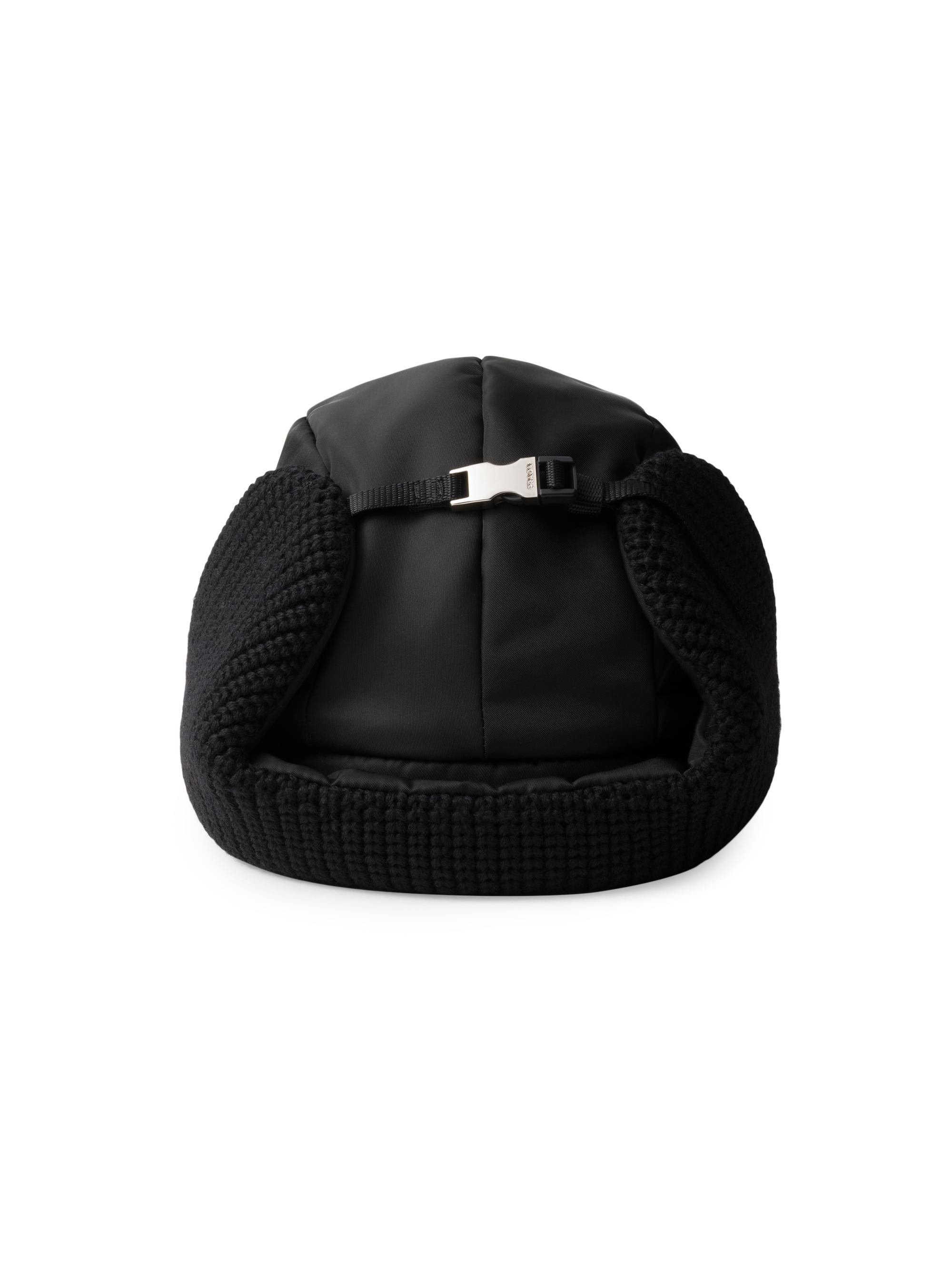 Prada Men's Re-Nylon and Wool Trapper Hat - Black | Thumbnail 2