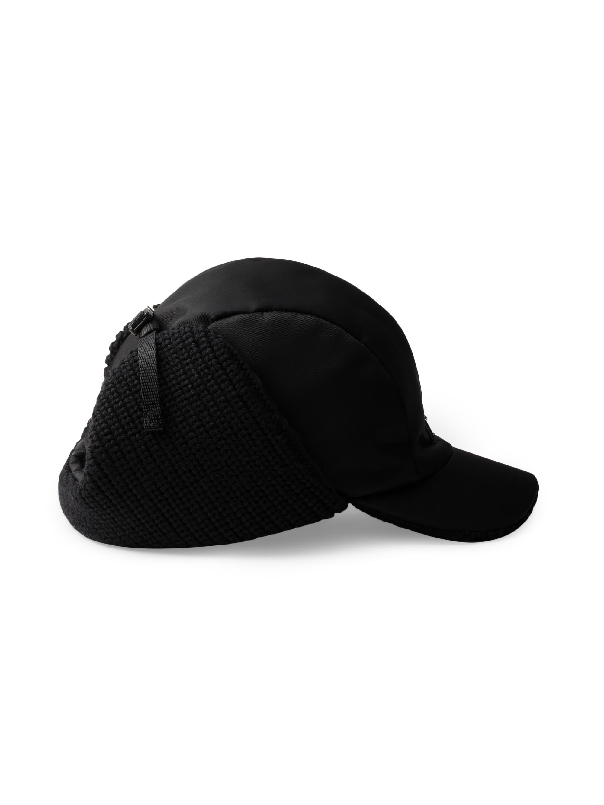 Prada Men's Re-Nylon and Wool Trapper Hat - Black | Thumbnail 3