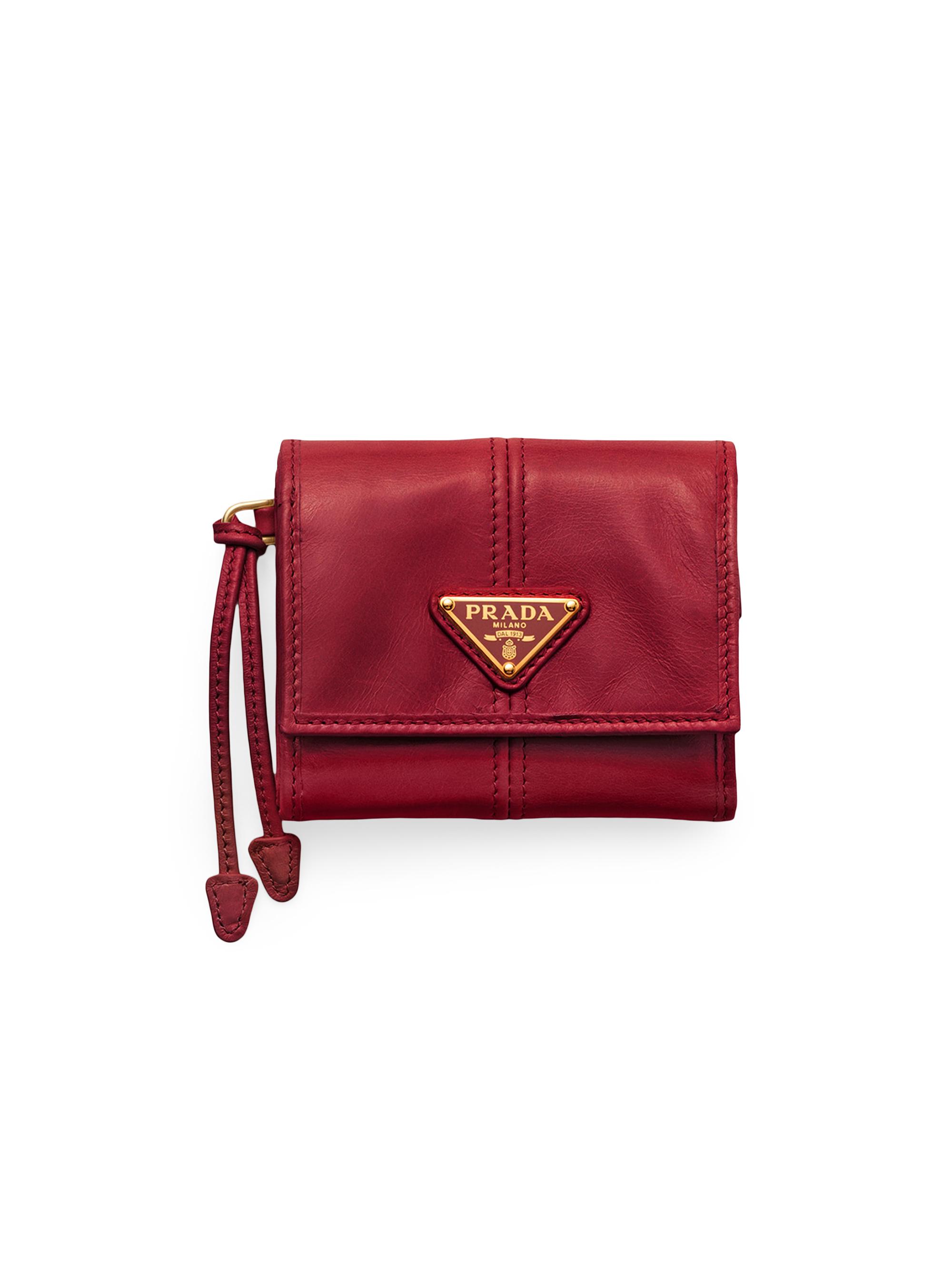 Prada Women's  Leather Wallet - Red