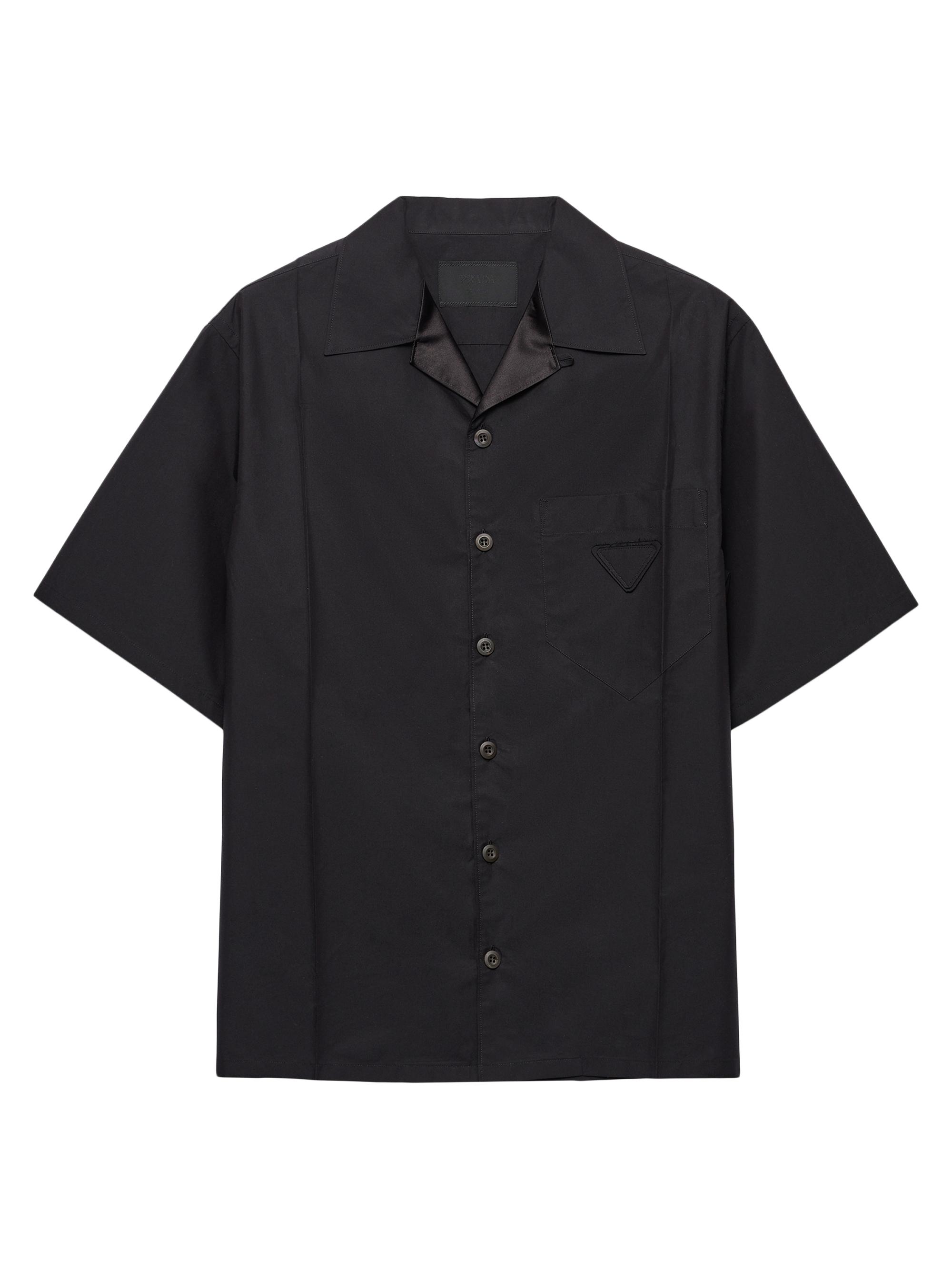 Prada Men's Technical Cotton Short-Sleeved Shirt - Black