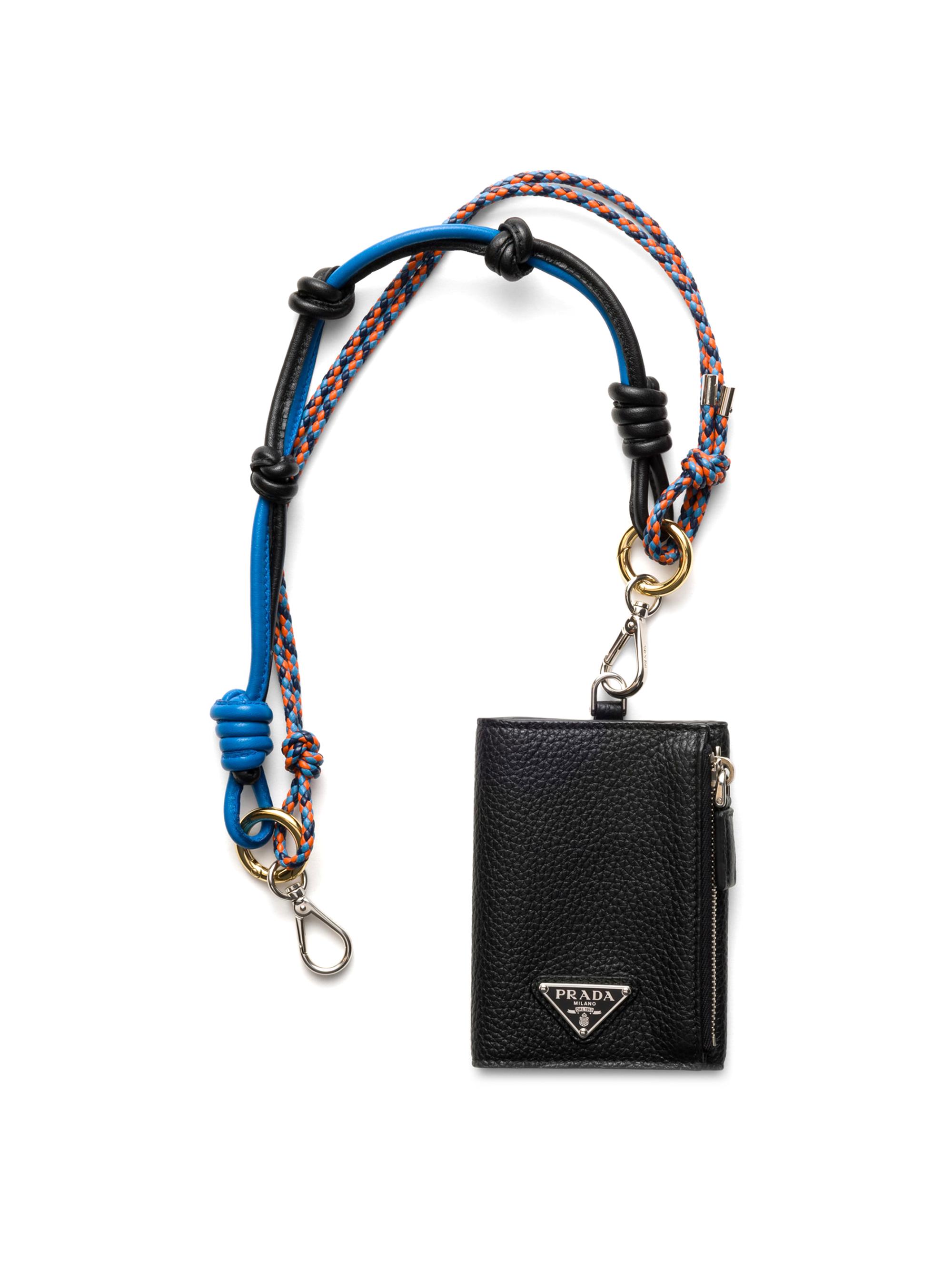 Prada Men's Leather Card Holder - Black