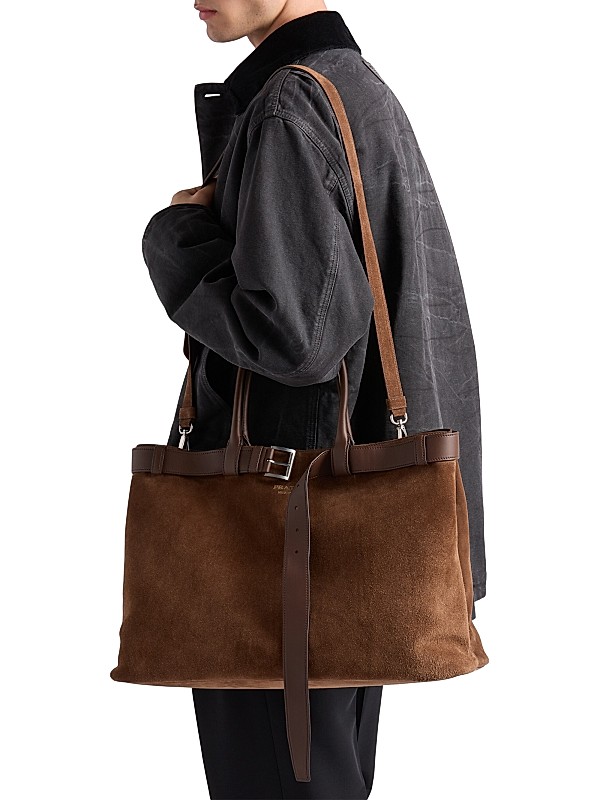 Shop Prada Buckle Suede Bag with Belt | Saks Fifth Avenue Shop Prada Buckle Suede Bag with Belt | Saks Fifth Avenue