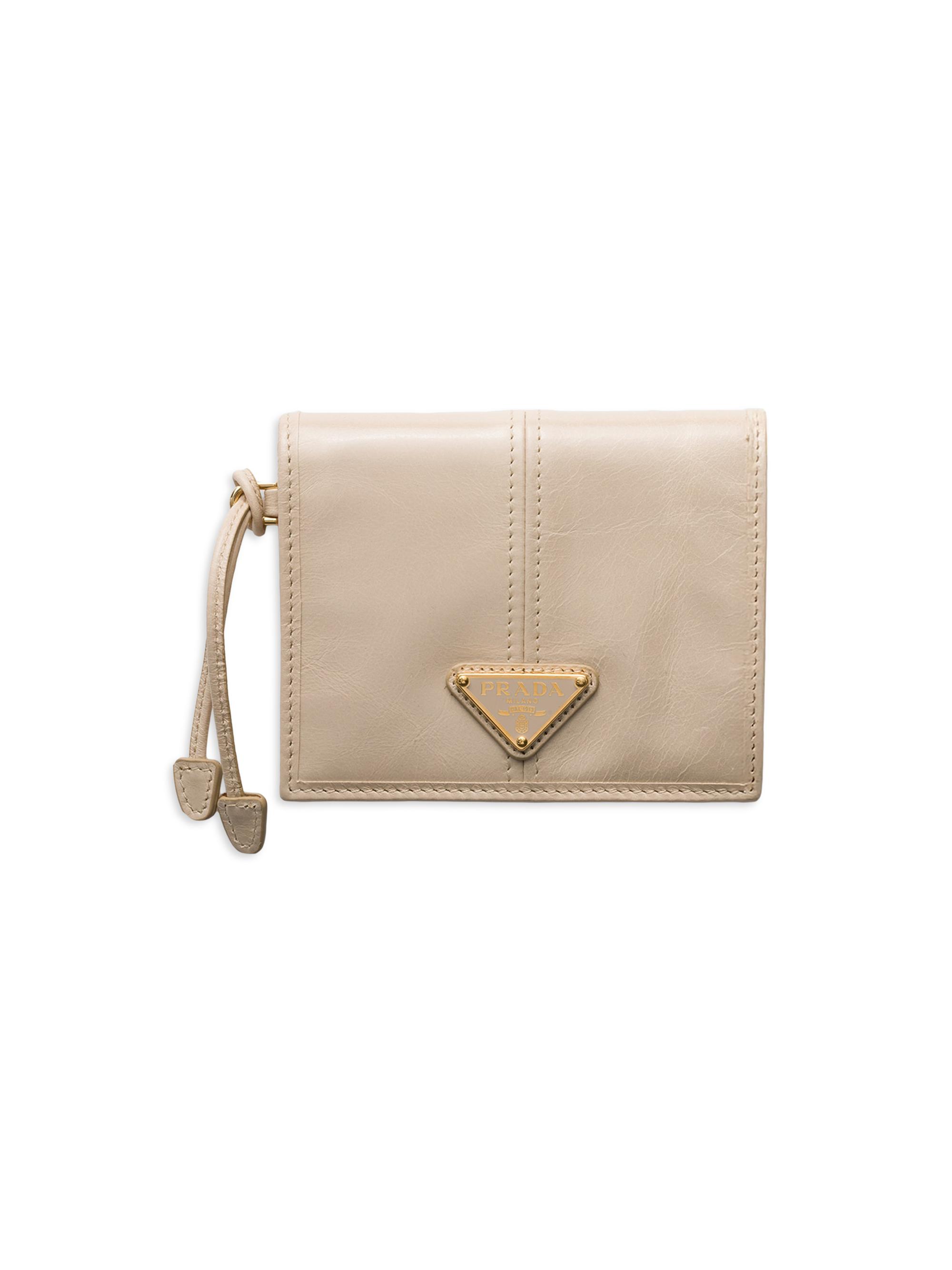 Prada Women's  Leather Wallet - Beige