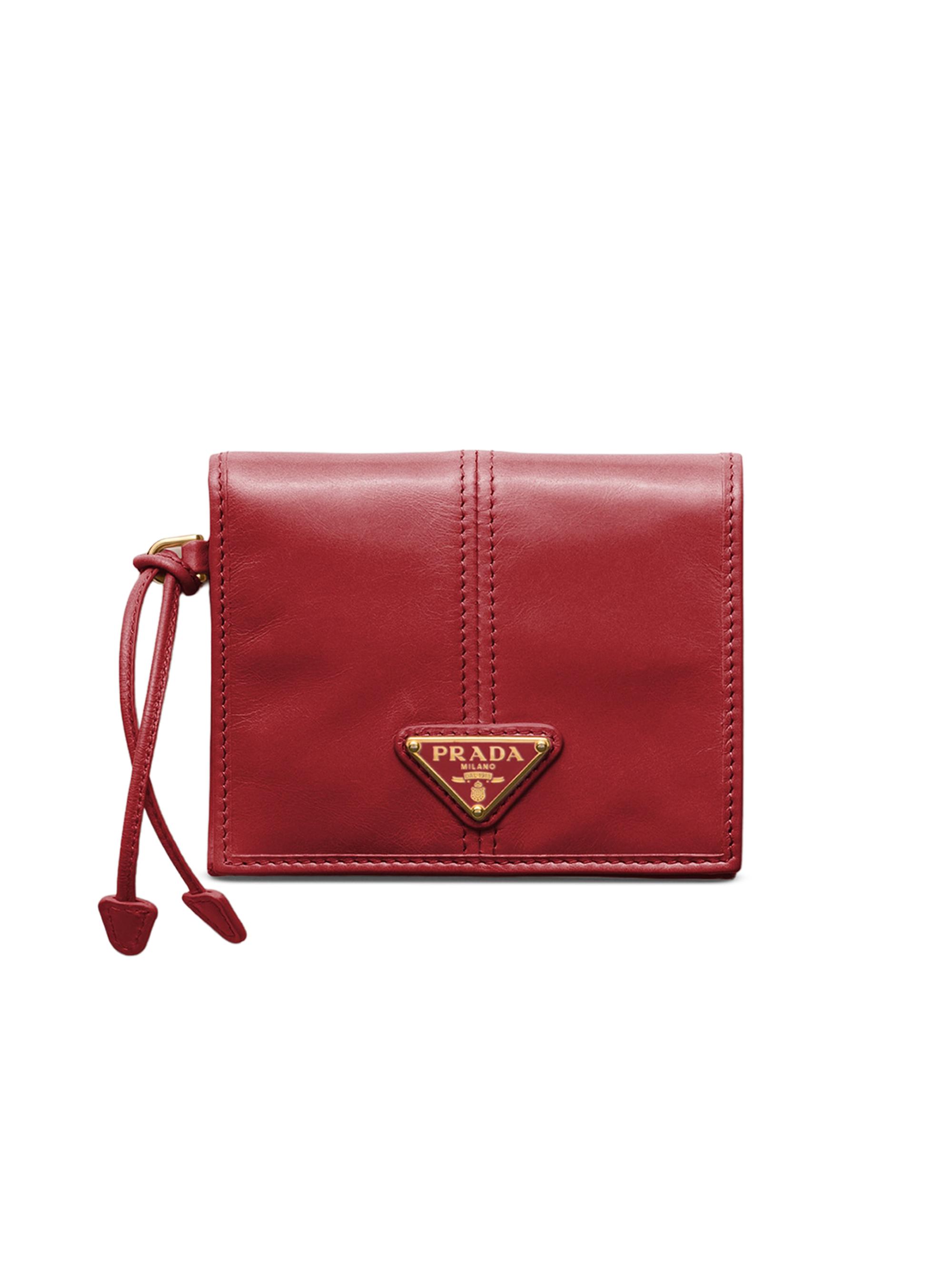 Prada Women's  Leather Wallet - Red
