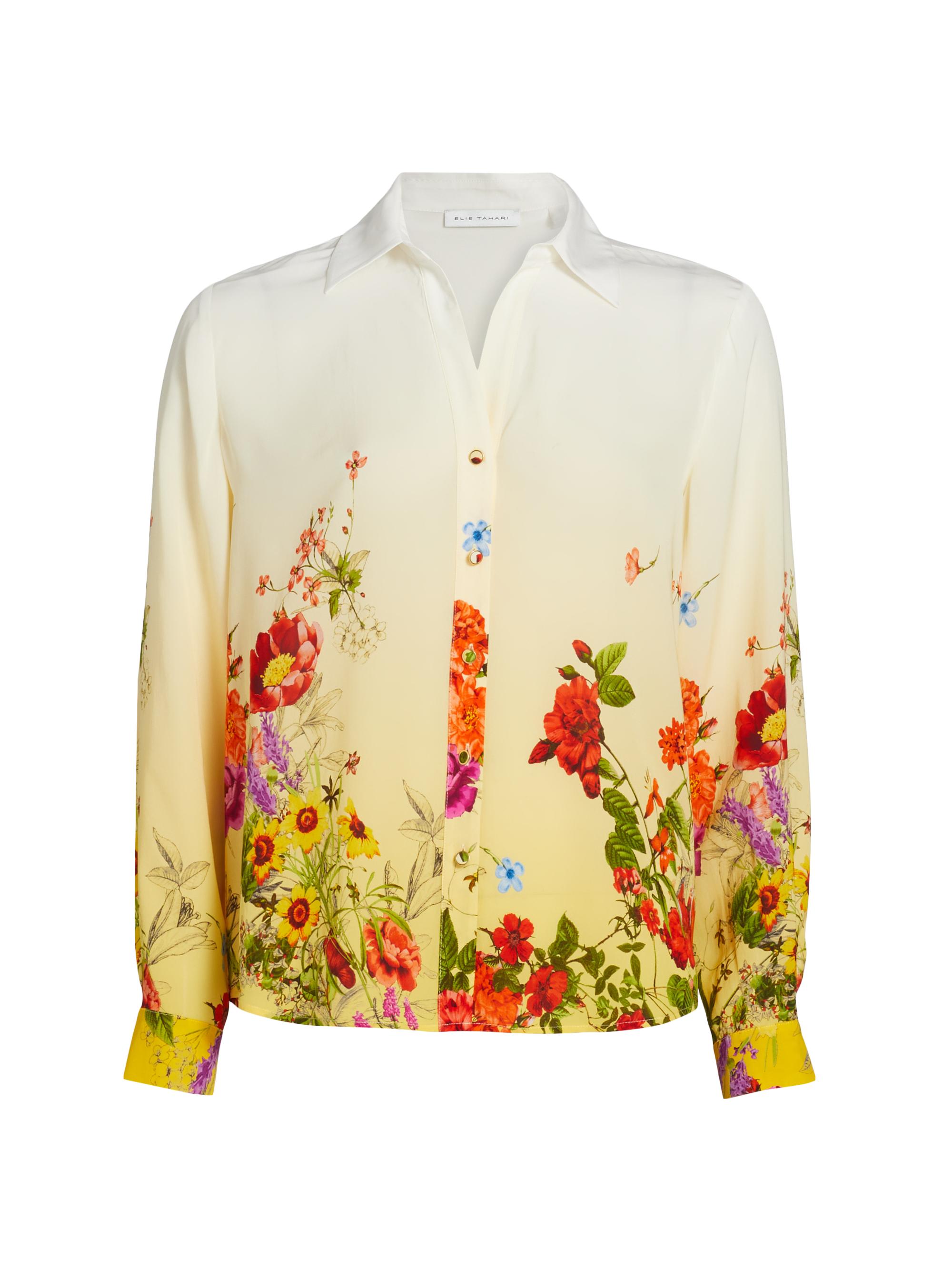 Elie Tahari Women's The Tinsley Sunshine Jardin Floral Blouse - Sunshine Jardin Print