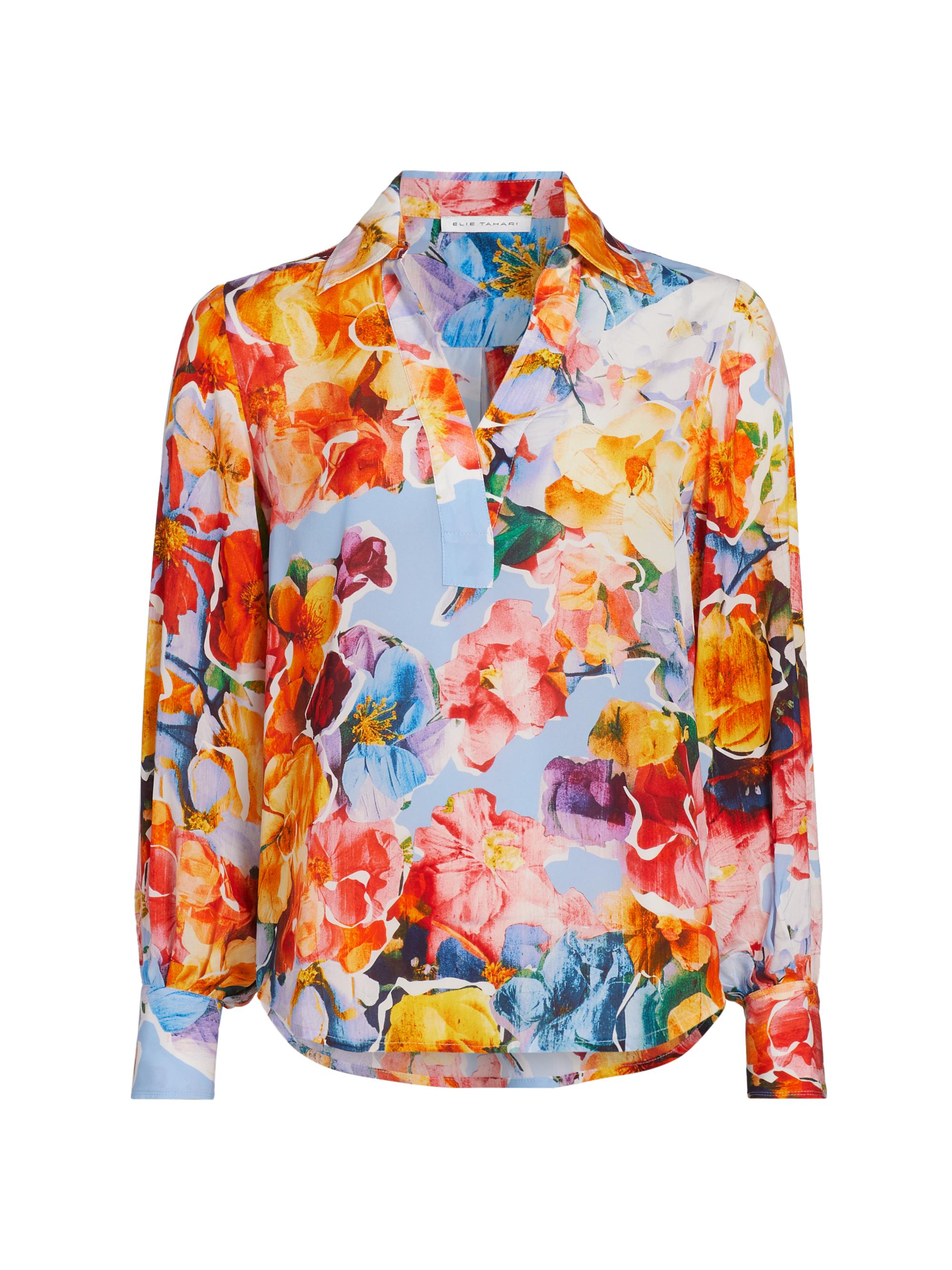 Elie Tahari Women's The Calliope Floral Blouse - Spring Morning Print
