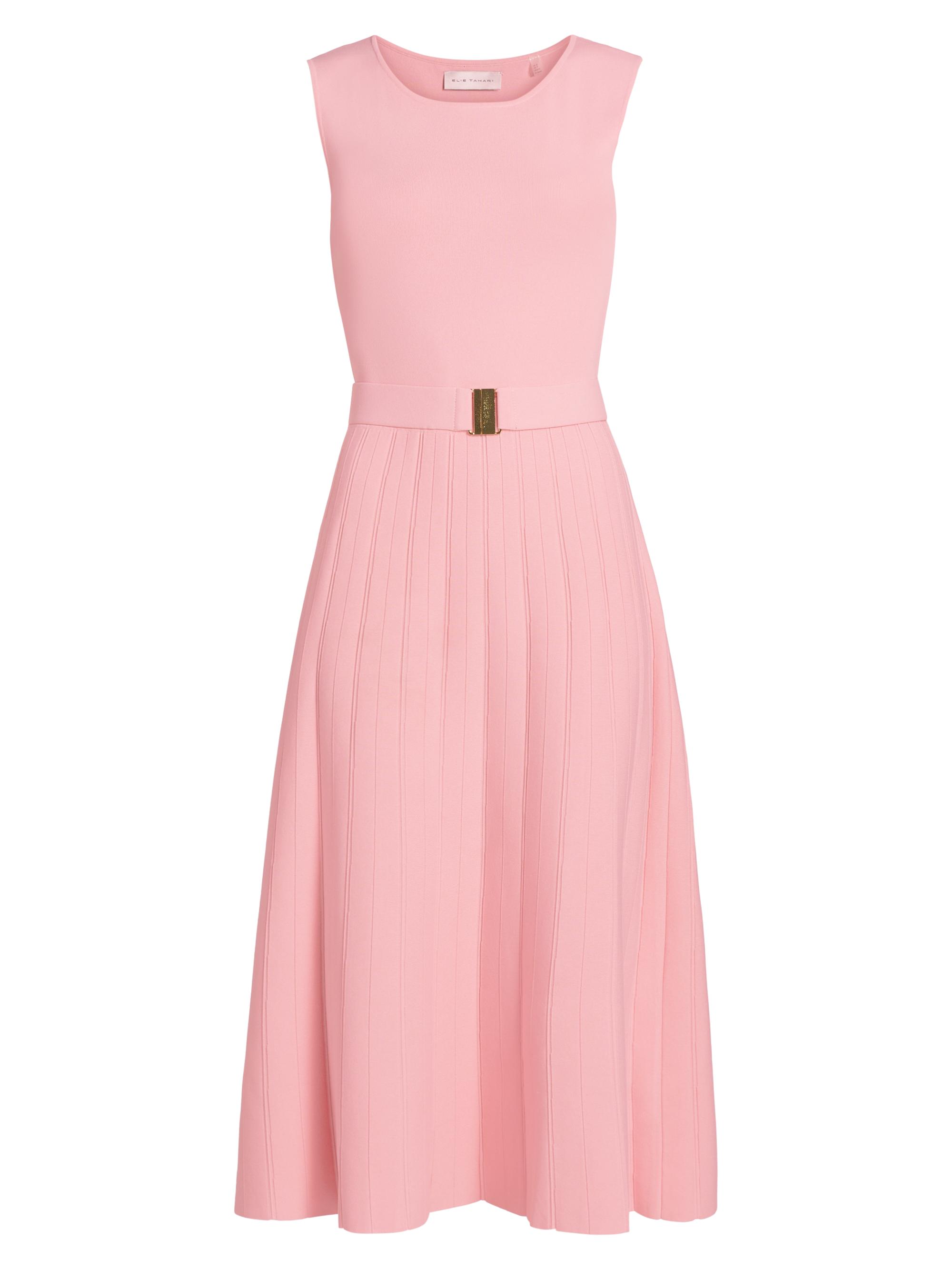 Elie Tahari Women's The Sumner Belted Knit Fit & Flare Midi-Sweaterdress - Pink Sky