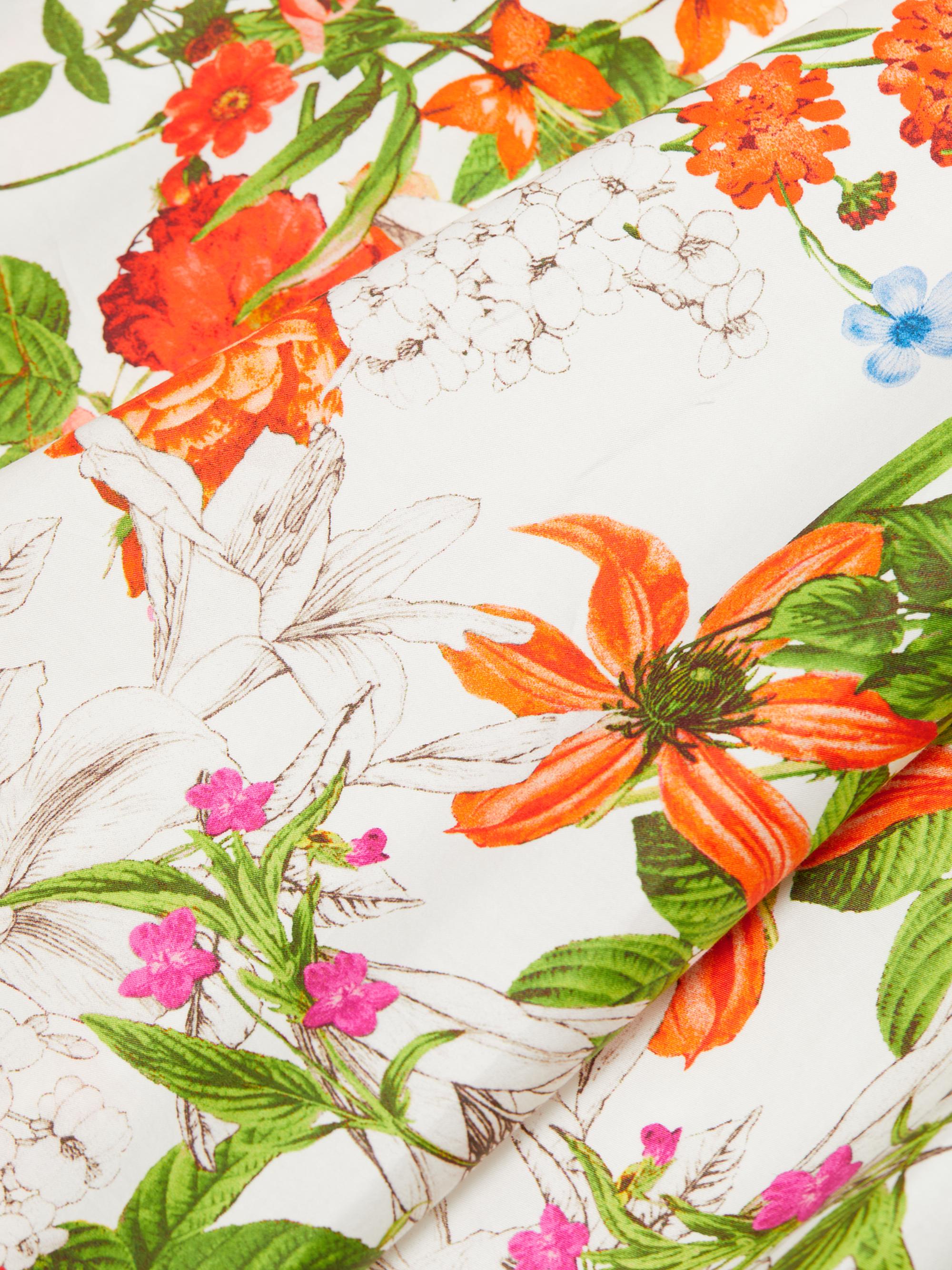 Elie Tahari The Juliana Sky Jardin Floral Cotton Poplin Midi