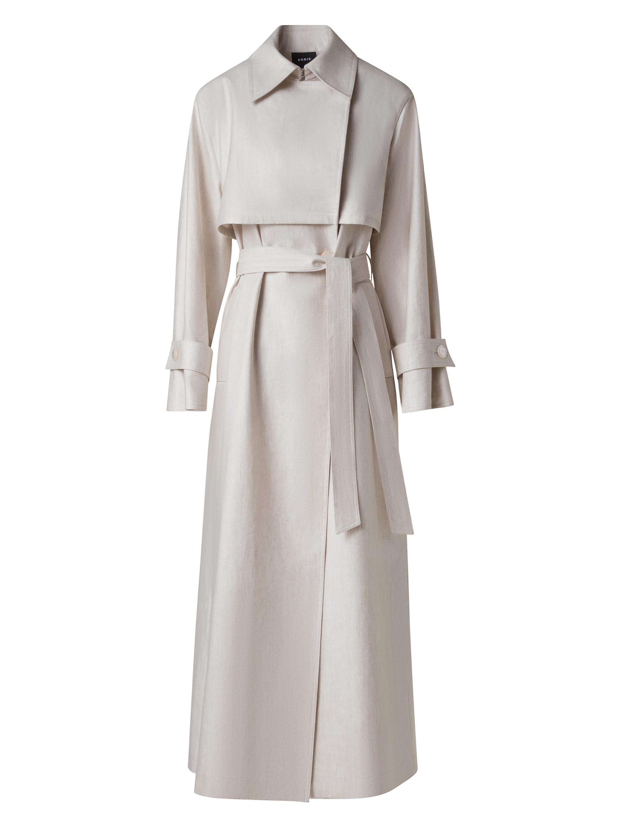 Akris Women's Haider Linen-Blend Trench Coat - Greige