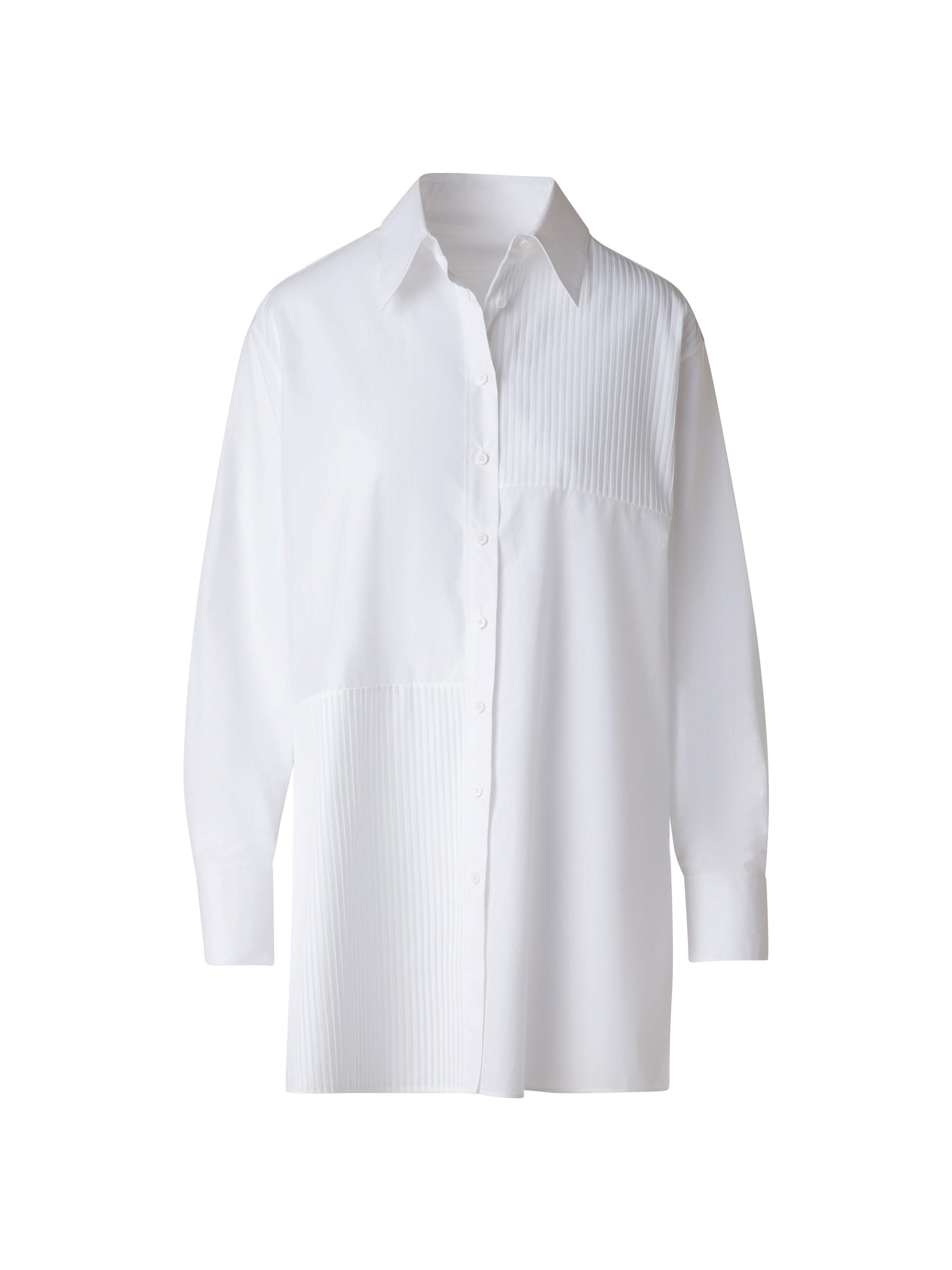 Akris Women's Pleated Cotton Oversize Shirt - Pure White