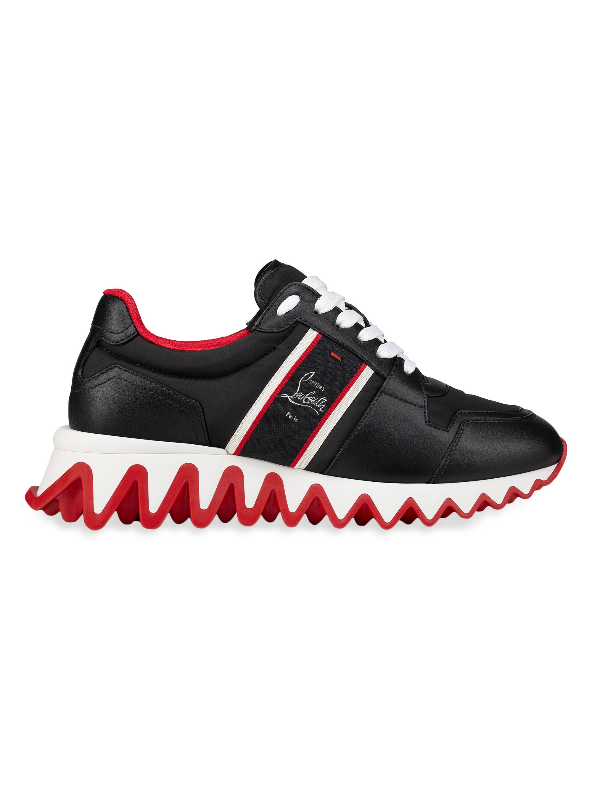 Christian Louboutin Women's Nastroshark Leather Sneakers - Black Multicolor